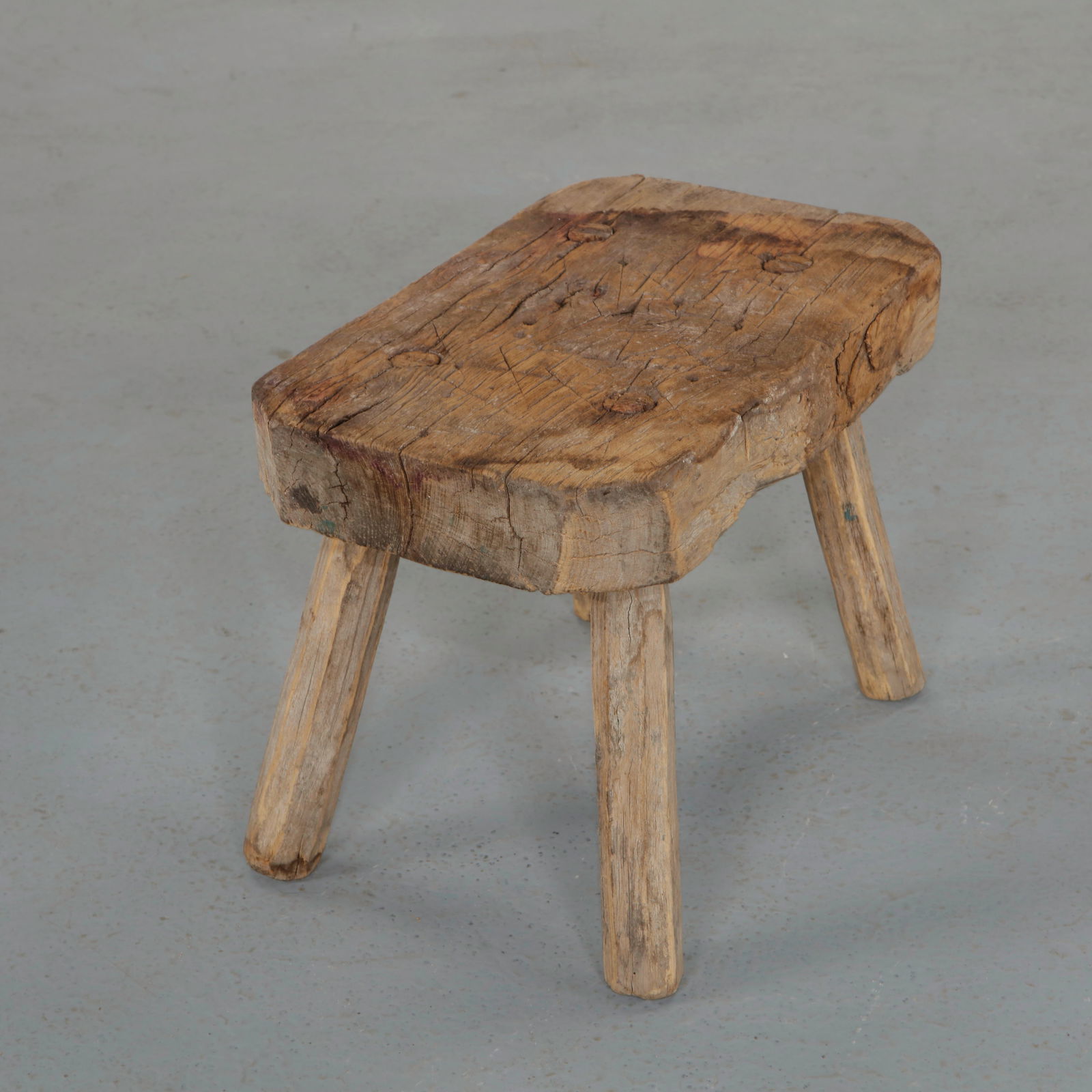 Primitive Rectangular Stool, 1950s - 3
