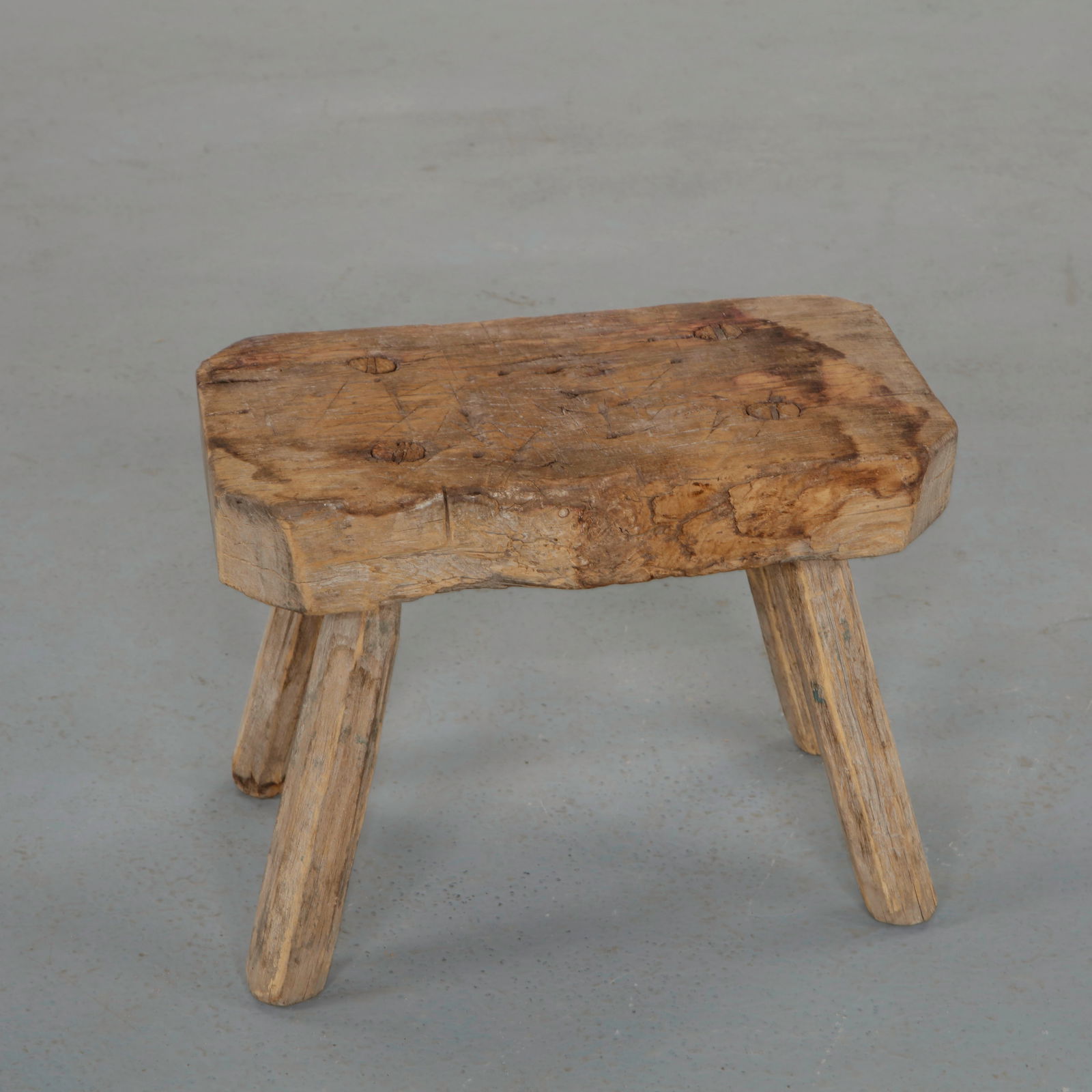 Primitive Rectangular Stool, 1950s - 4