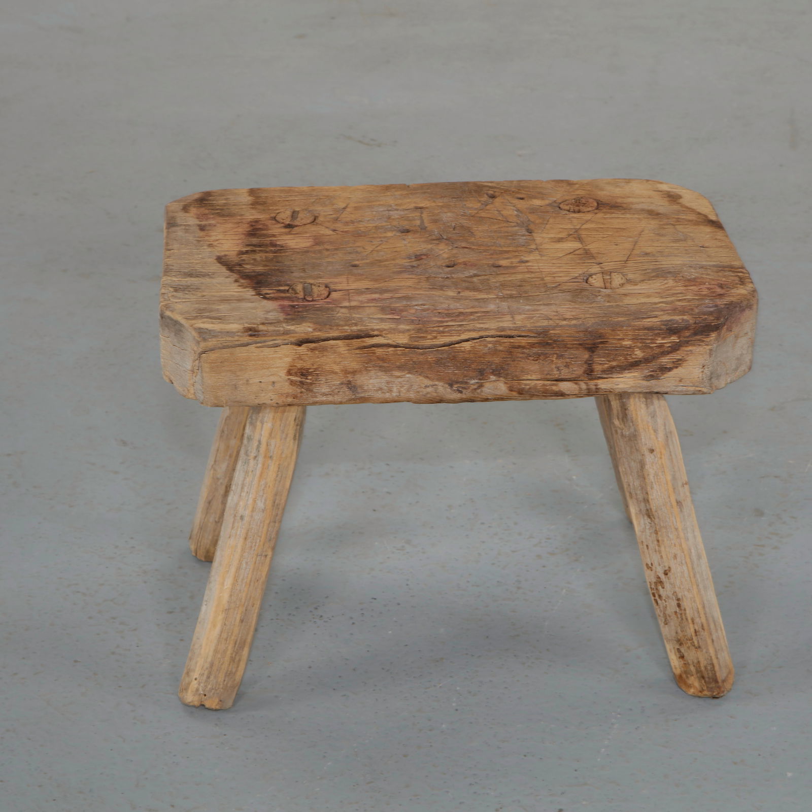 Primitive Rectangular Stool, 1950s - 7