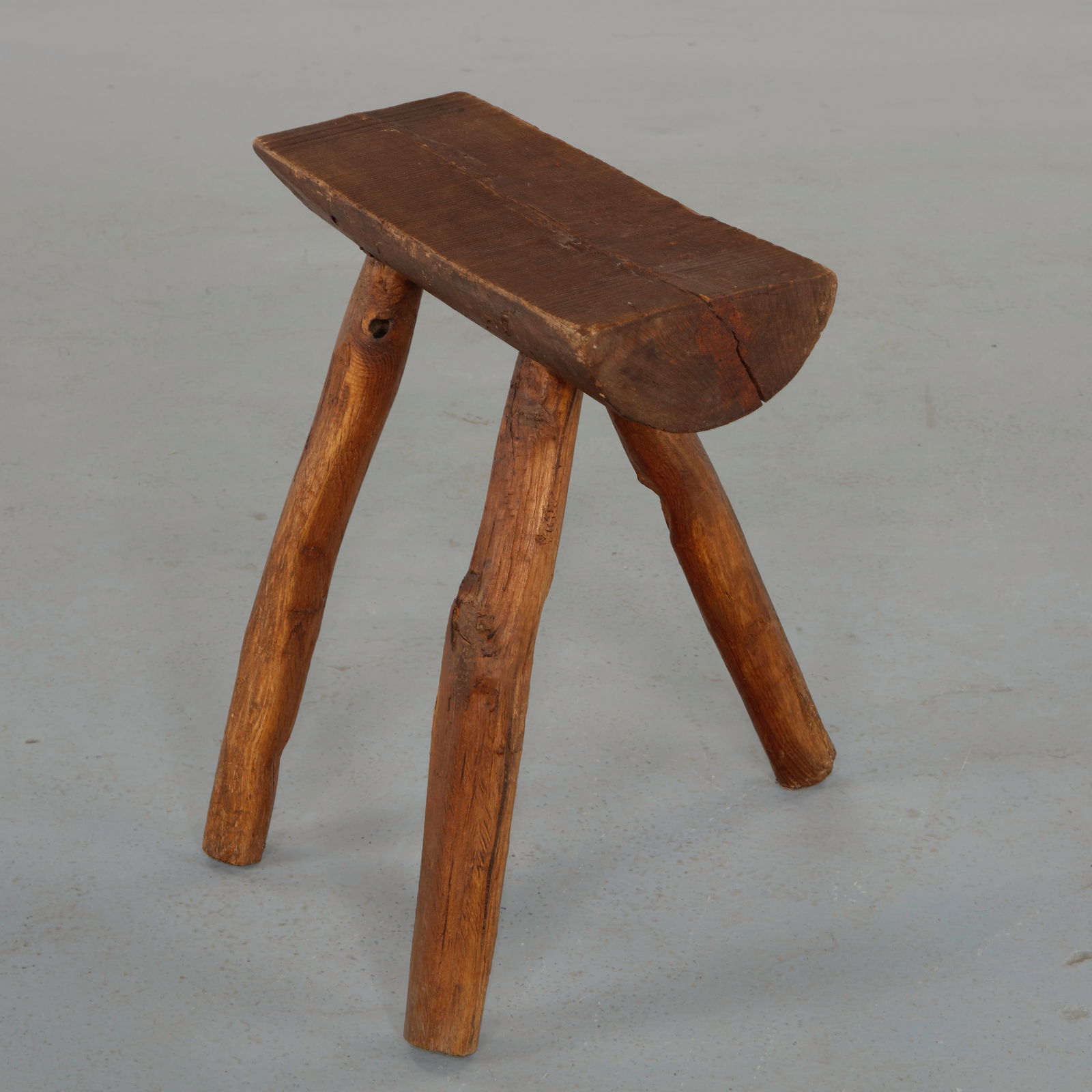 Primitive Rectangular Tripod Stool, 1950s (1 of 13)