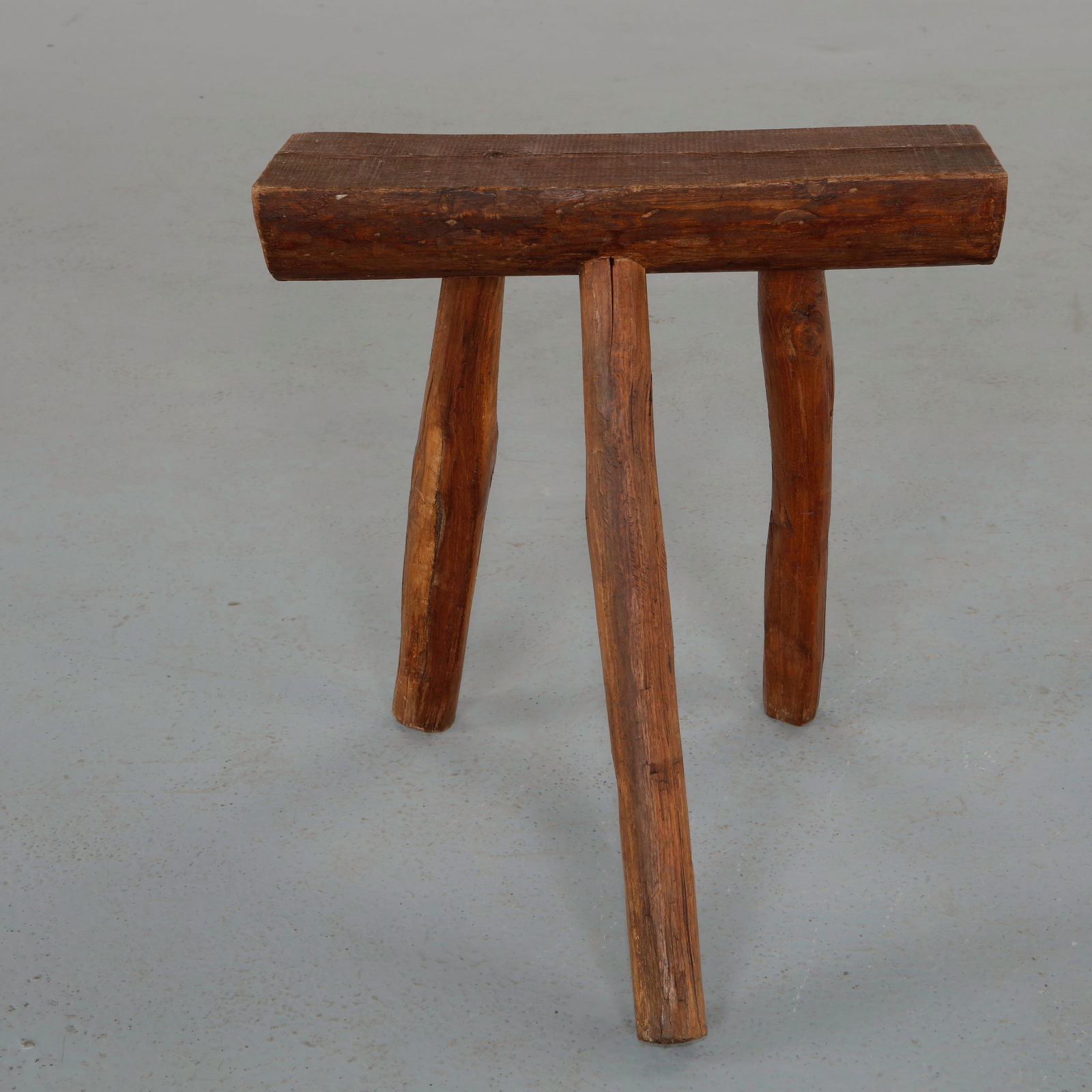 Primitive Rectangular Tripod Stool, 1950s - 4
