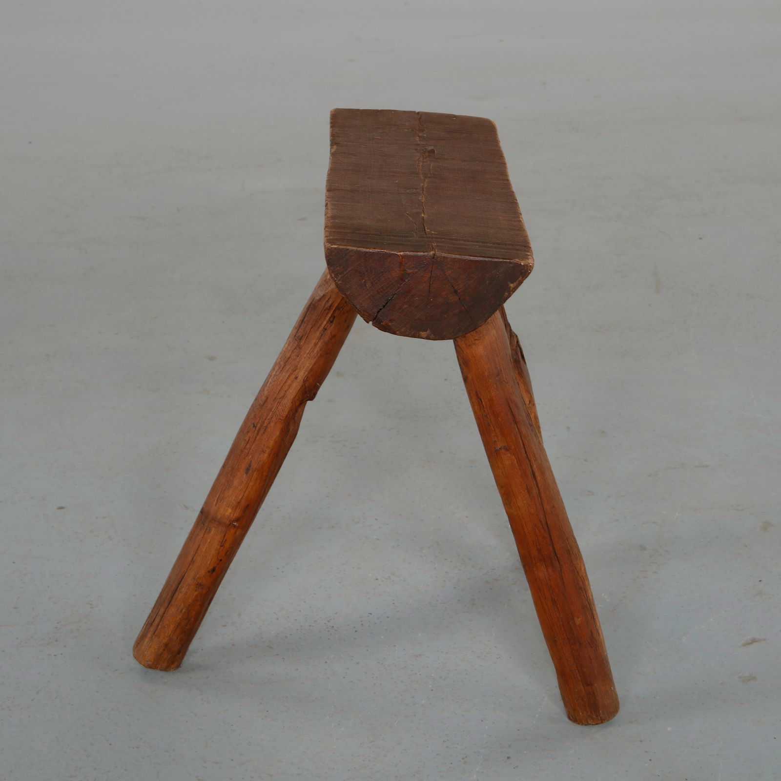 Primitive Rectangular Tripod Stool, 1950s - 6