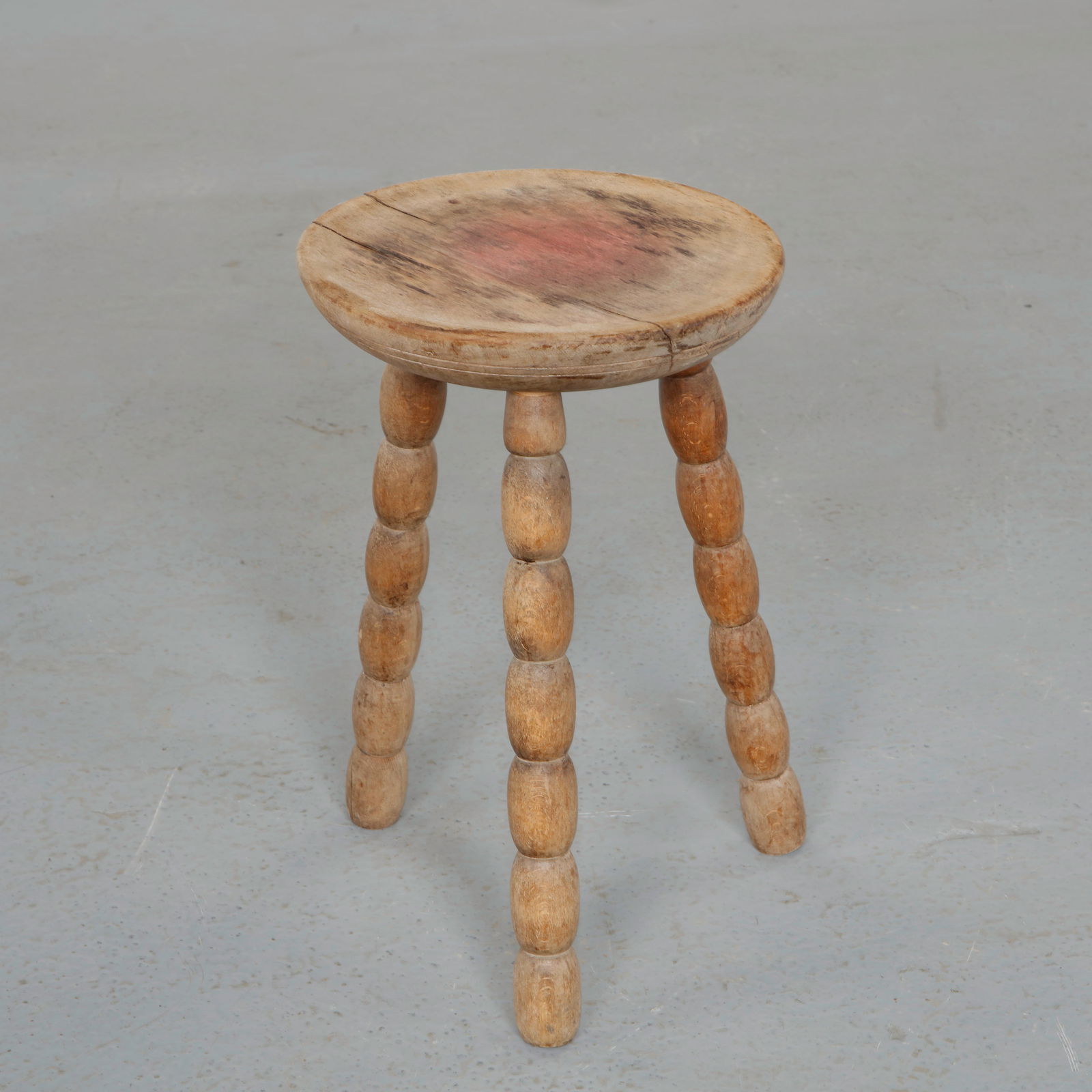 Rustic Turned Leg Stool, 1960s - 2