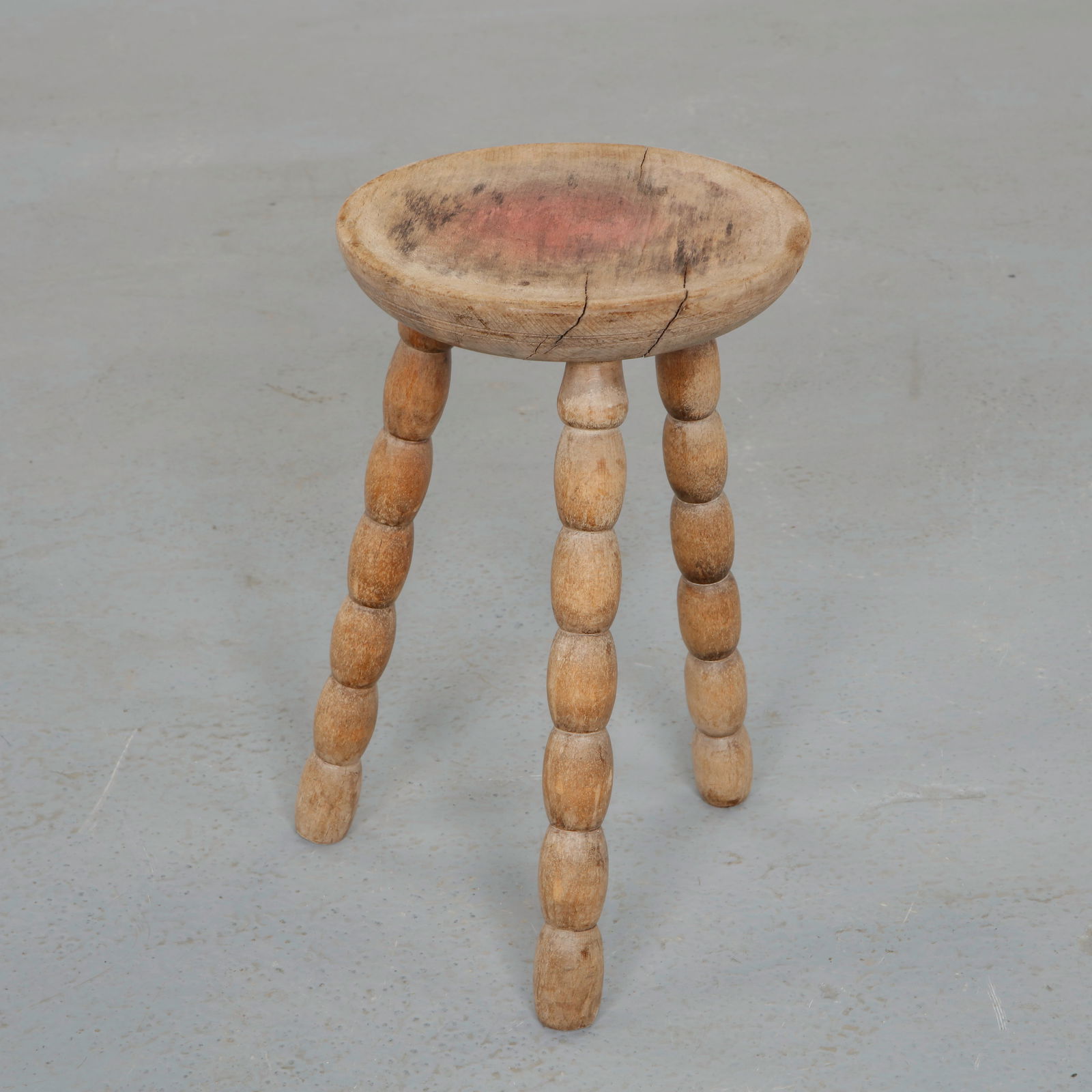 Rustic Turned Leg Stool, 1960s - 4