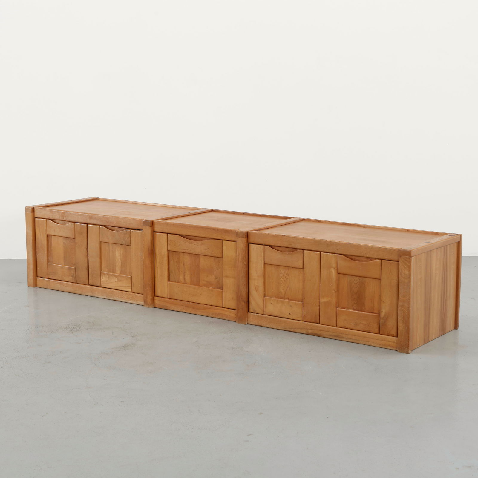 Maison Regain, Modular Elm Storage Cabinet, France, 1960s (1 of 20)