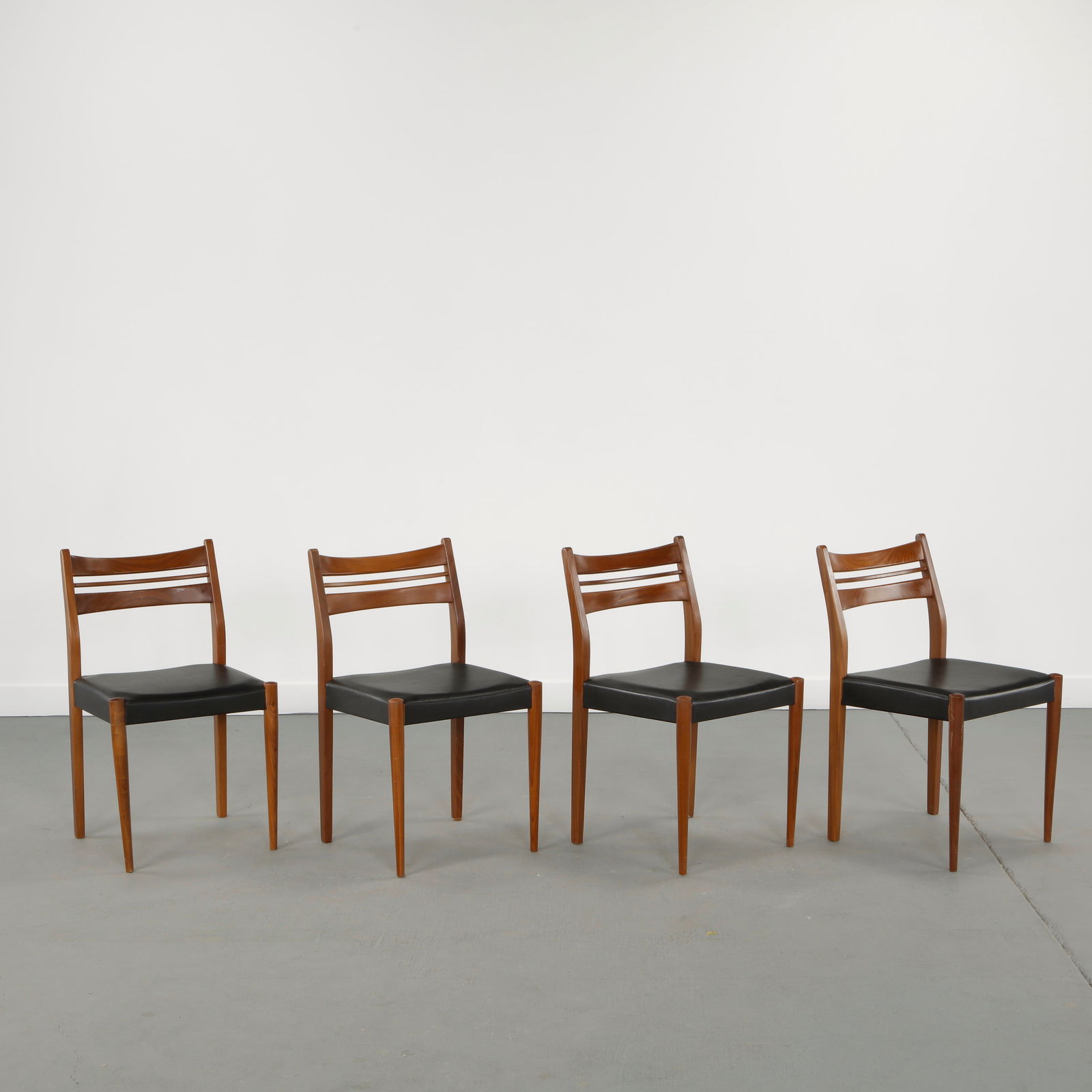 Nils Jonsson, Set of Four Wood and Leatherette Chairs , 1960s (1 of 18)