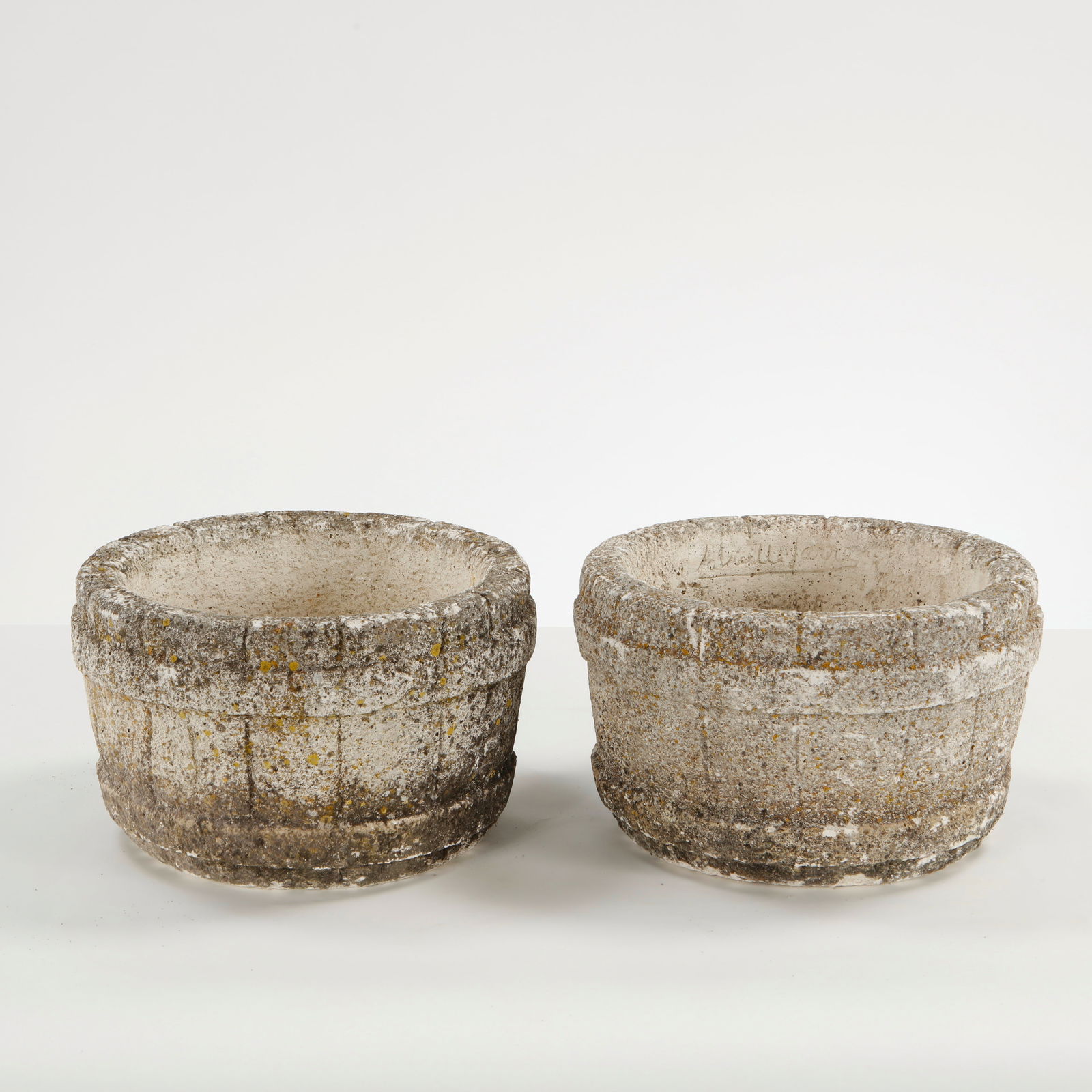 Pair of Stone Barrel Planters, 1960s (1 of 14)
