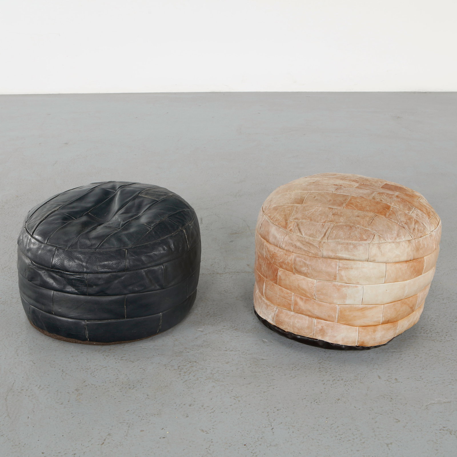 De Sede, Pair of Leather Ottomans, 1960s (1 of 8)