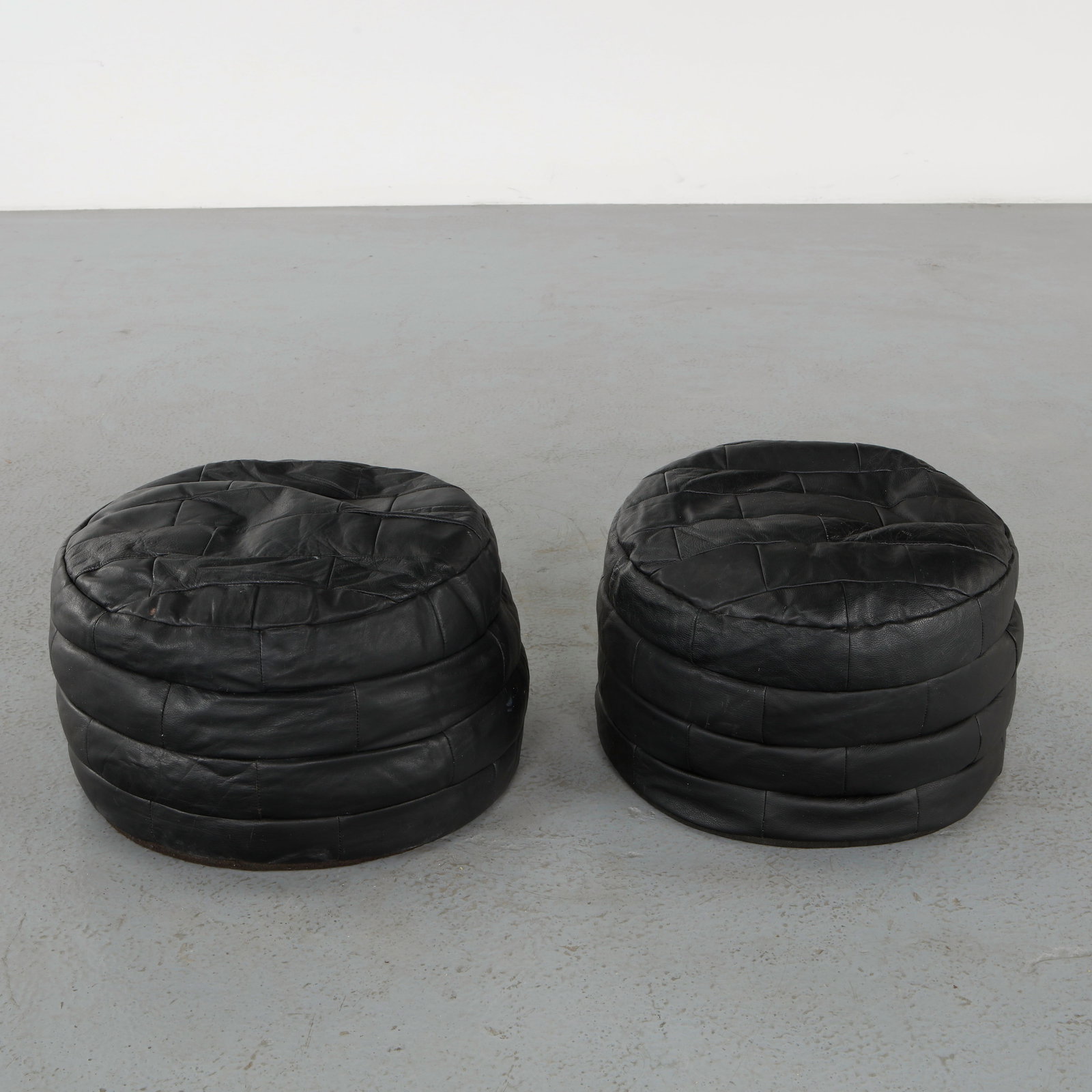 De Sede, Pair of Leather Ottomans, 1960s (1 of 8)