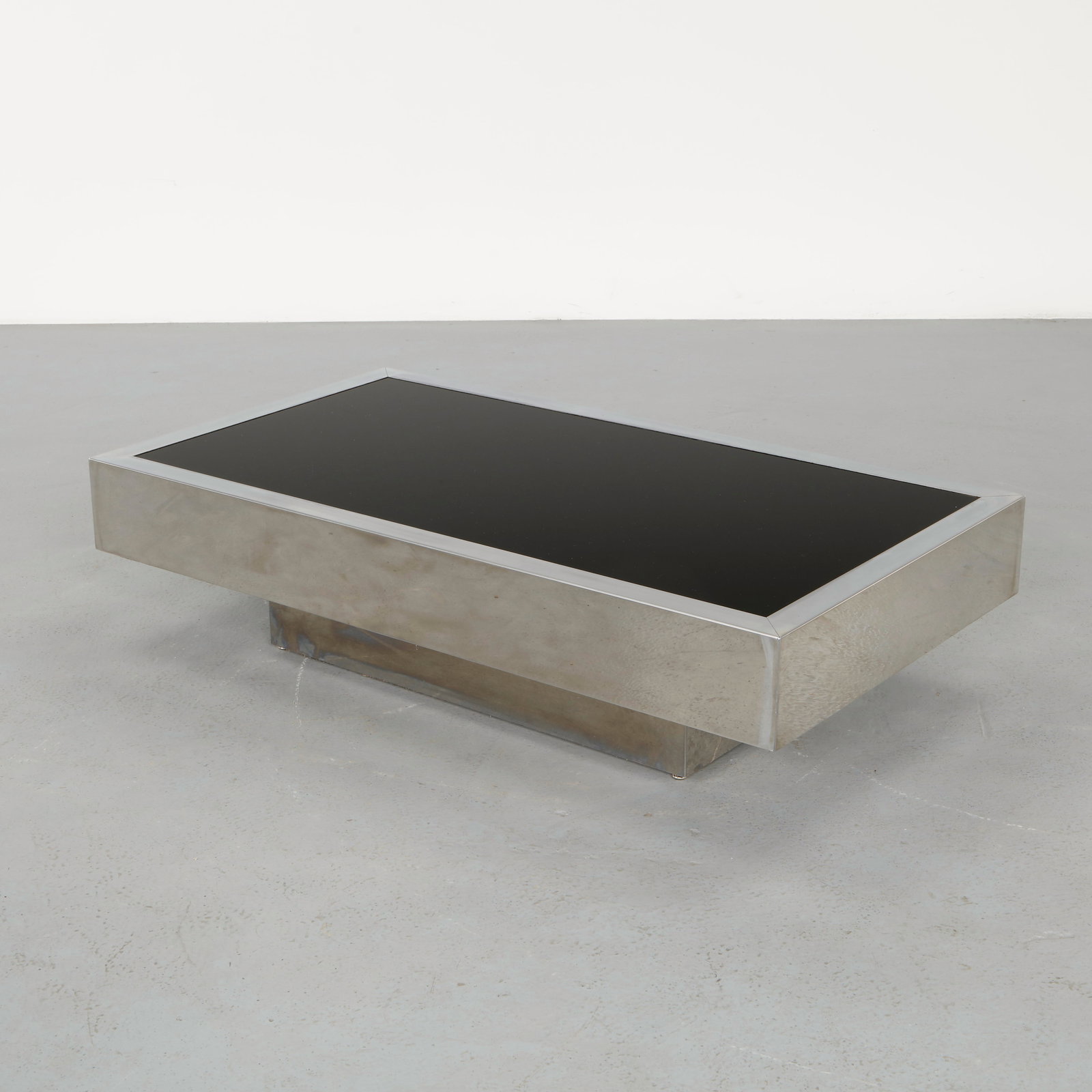 Willy Rizzo for Cidue, Large Glass and Stainless Steel Coffee Table, 1970s (1 of 13)
