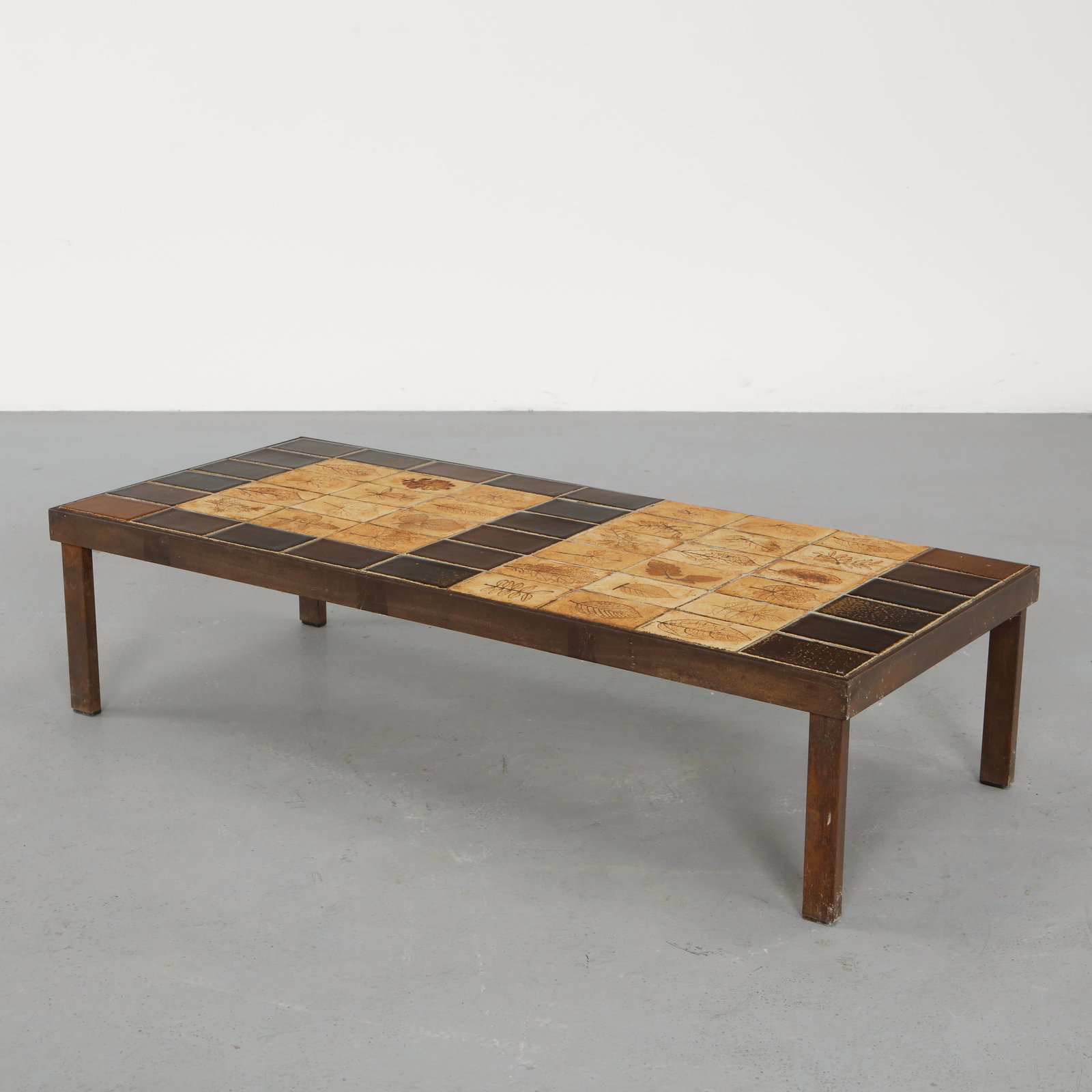 Roger Capron, Rectangular Garrigue Coffee Table with Peripheral Tile Border, 1960s (1 of 14)