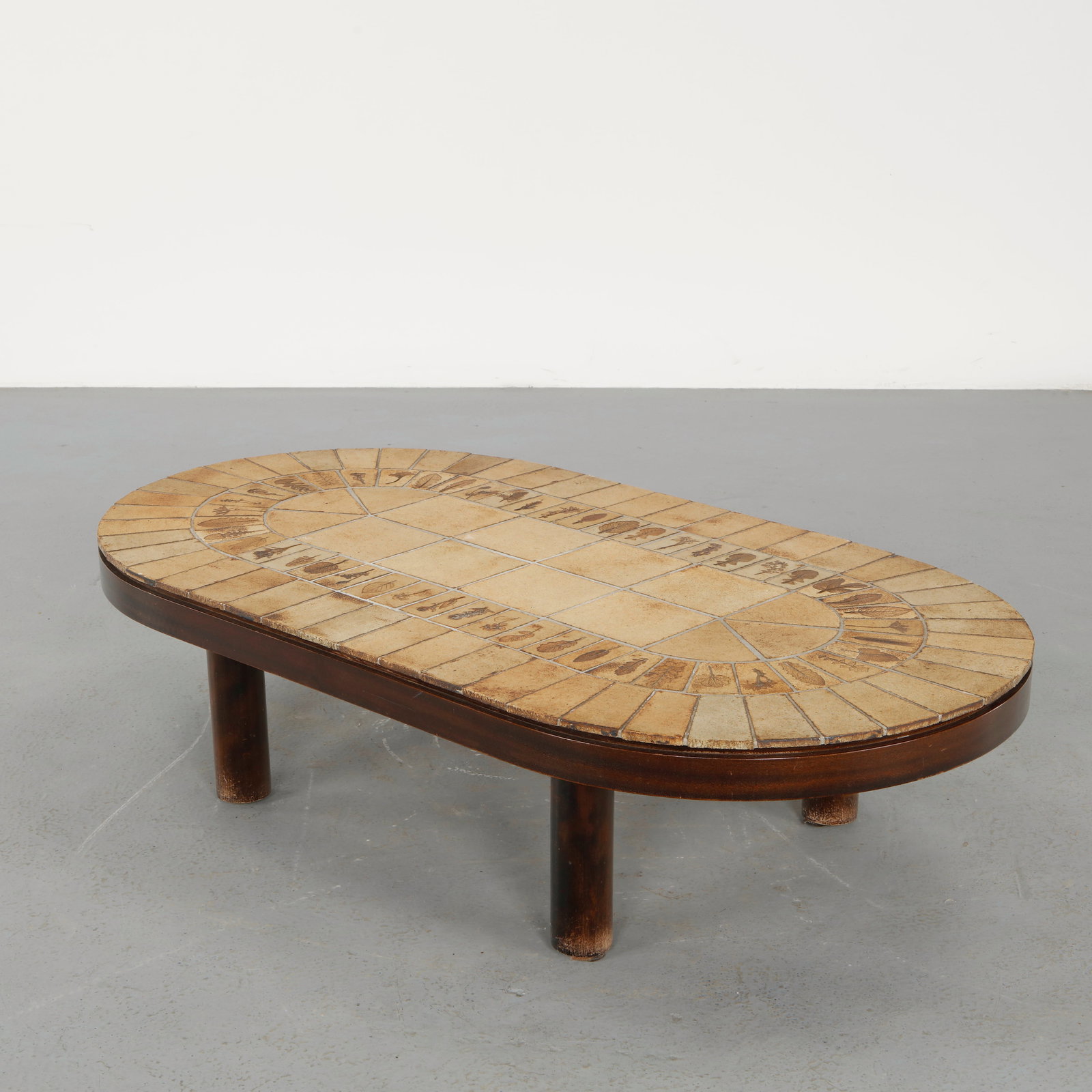 Roger Capron, Oval Garrigue Coffee Table with Concentric Botanical Motif, 1960s (1 of 15)