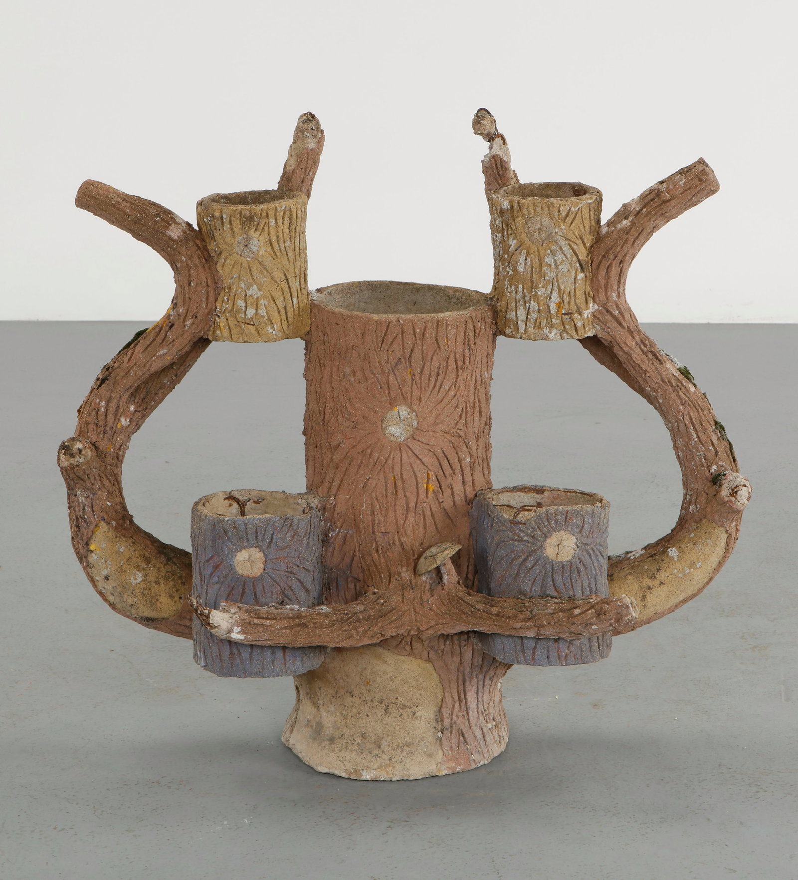 Faux Bois Sculptural Tree 5-Pot Planter, 1960s (1 of 19)