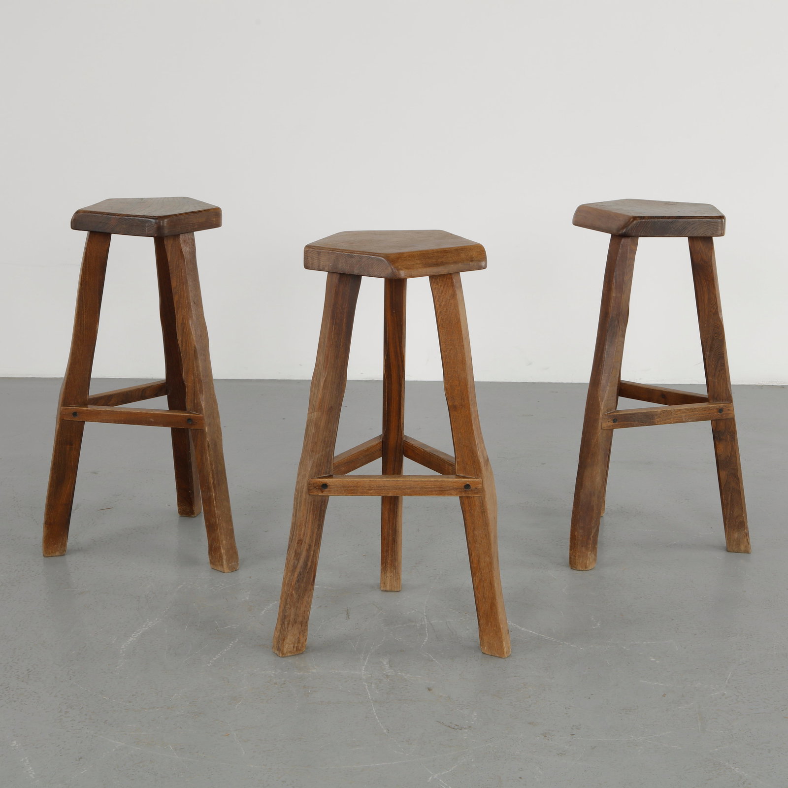 Olavi Hannien, Set of Three Wooden Bar Stools, 1960s (1 of 17)