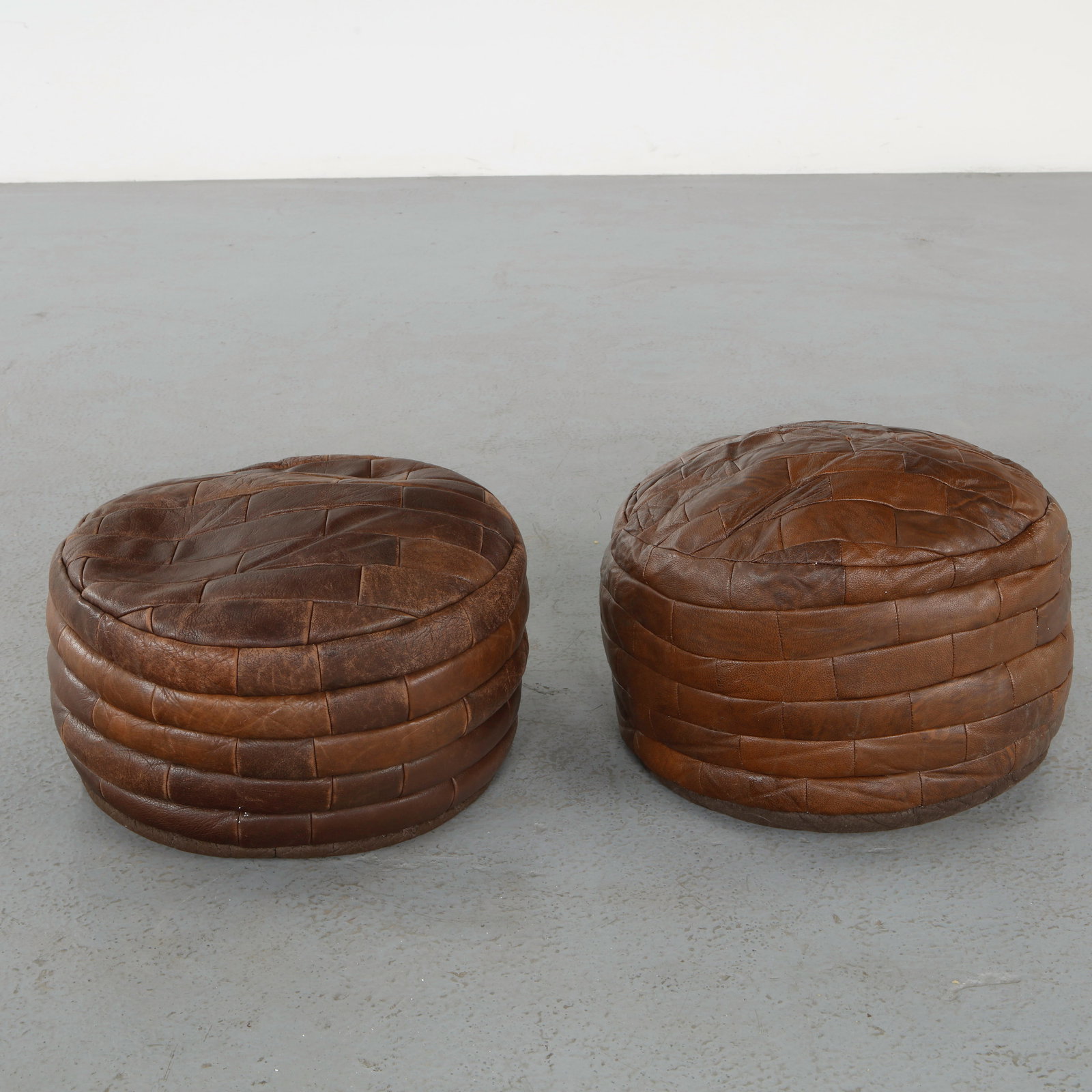 De Sede, Pair of Leather Ottomans, 1960s (1 of 8)