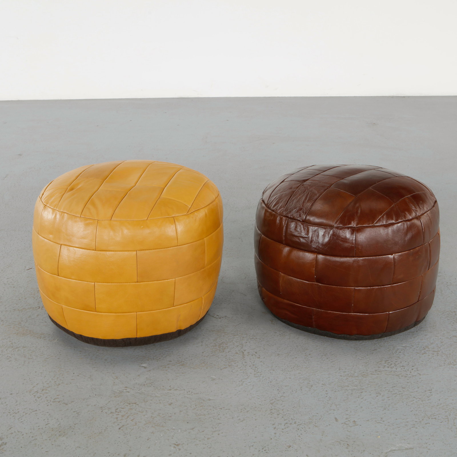 De Sede, Pair of Leather Ottomans, 1960s (1 of 8)