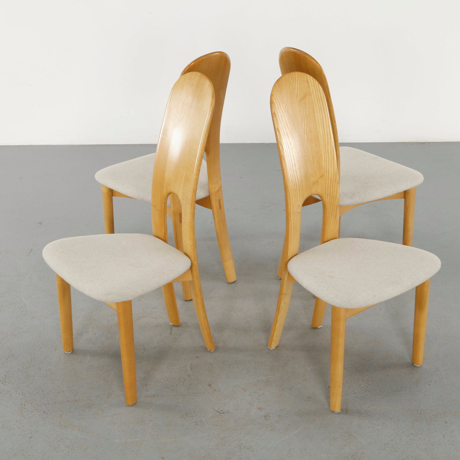 Niels Koefoed, Set of Four Wood and Fabric Chairs, 1960s (1 of 20)