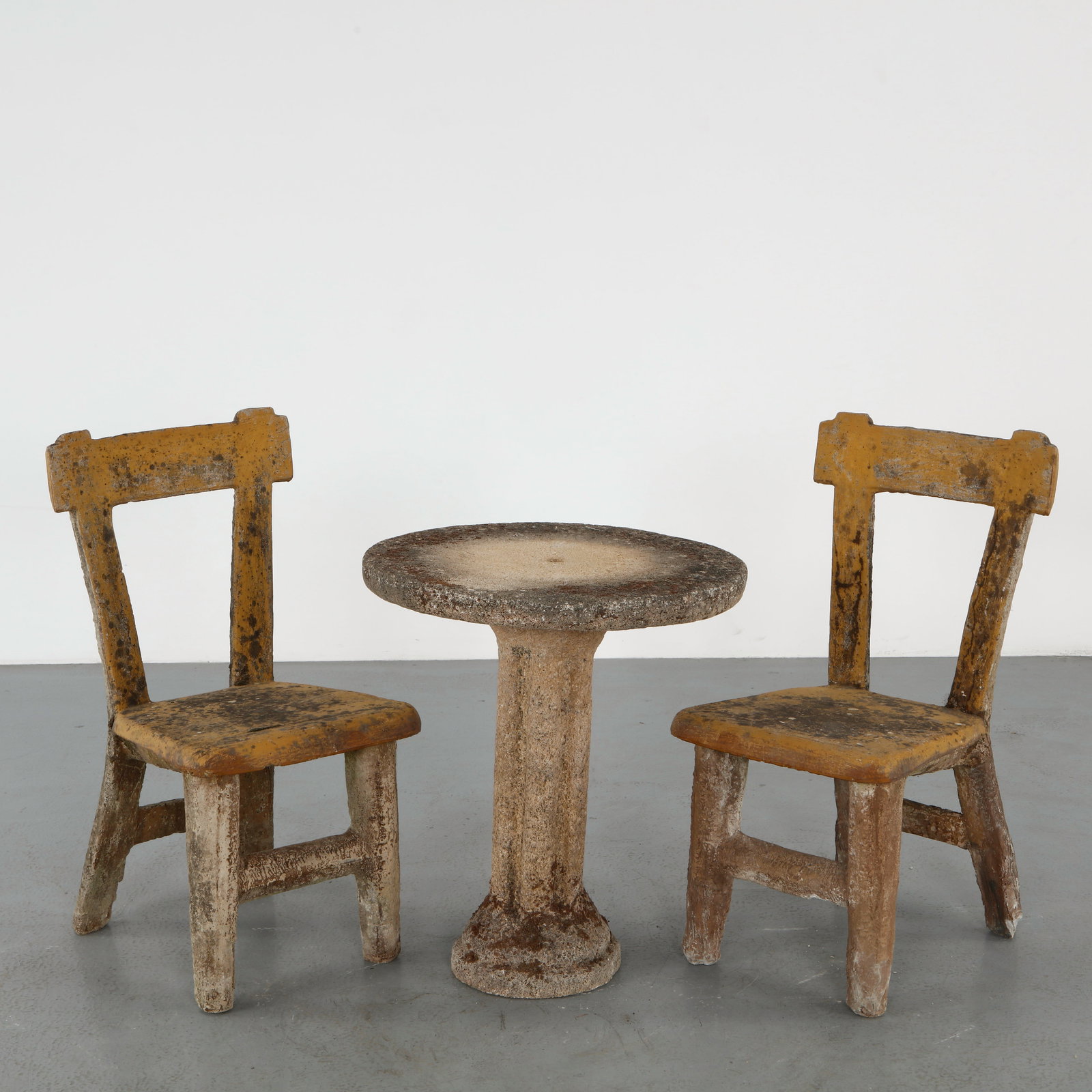 Pair of French Faux Bois Garden Chairs with Stone Table, 1960s (1 of 20)