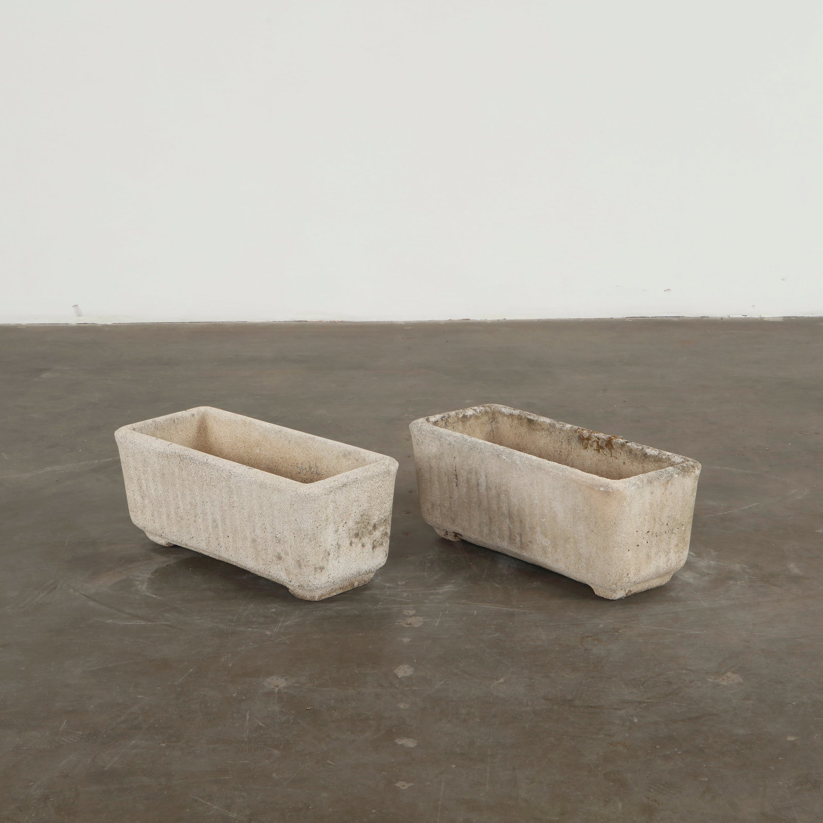 Pair of Rectangular Limestone Planters, 1960s (1 of 16)