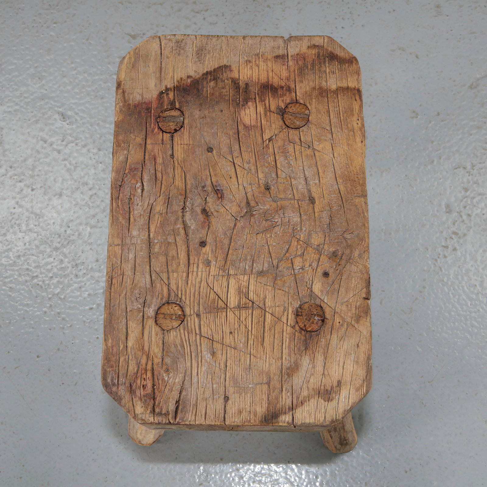 Primitive Rectangular Stool, 1950s - 10