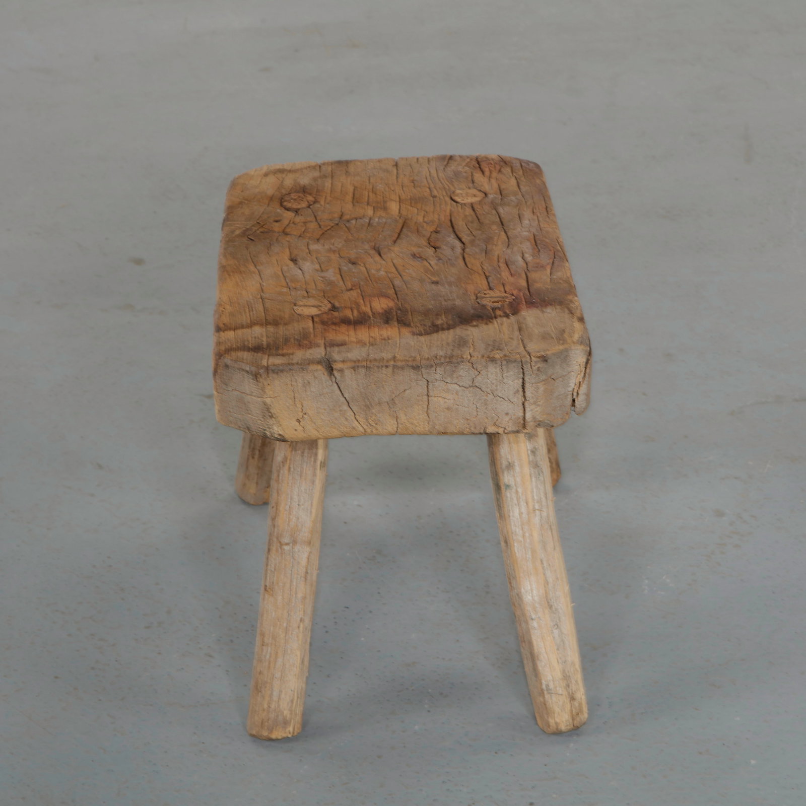 Primitive Rectangular Stool, 1950s - 6