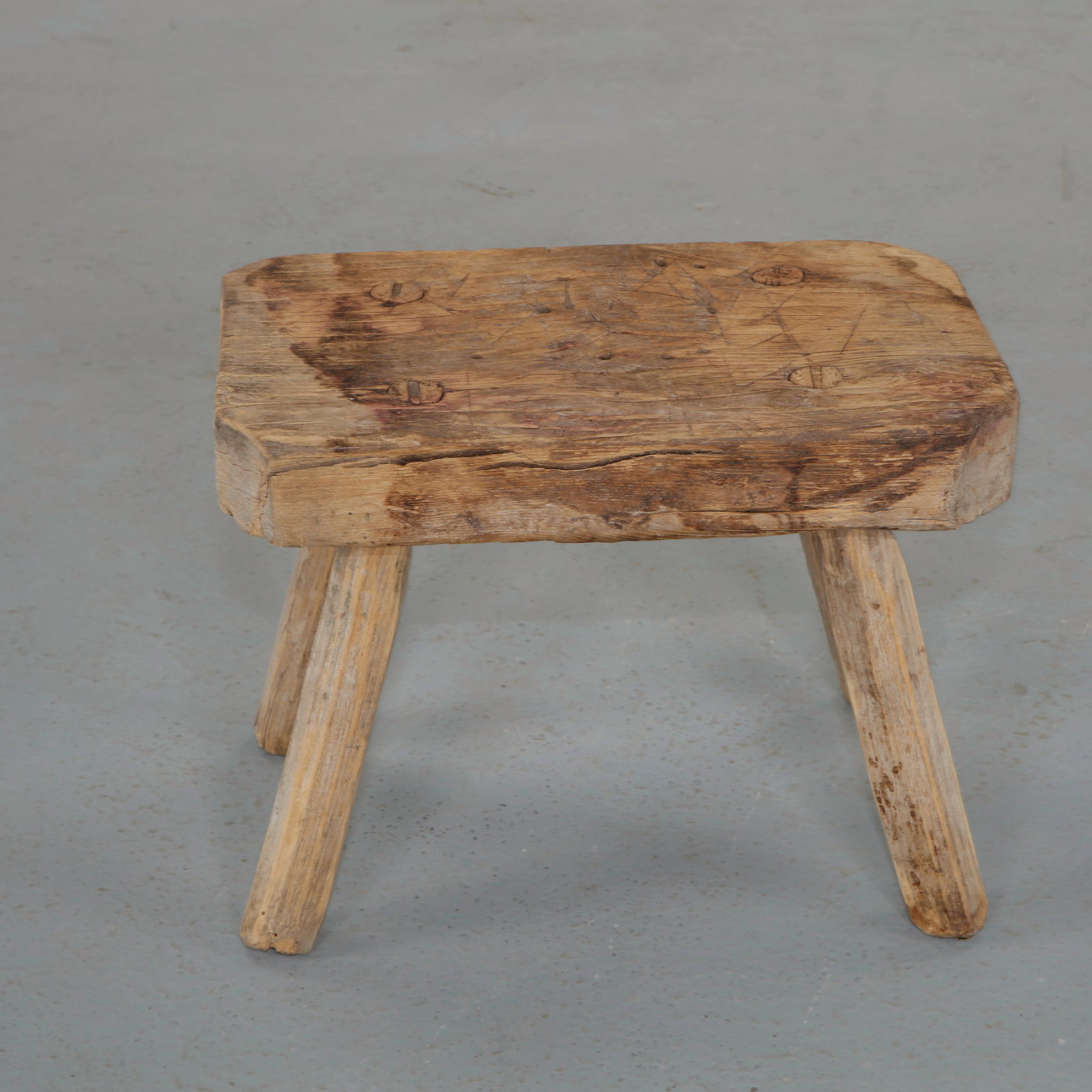 Primitive Rectangular Stool, 1950s - 7