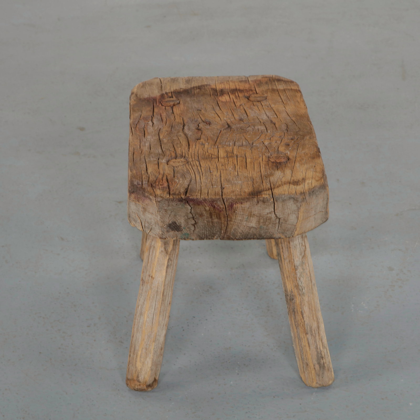 Primitive Rectangular Stool, 1950s - 9