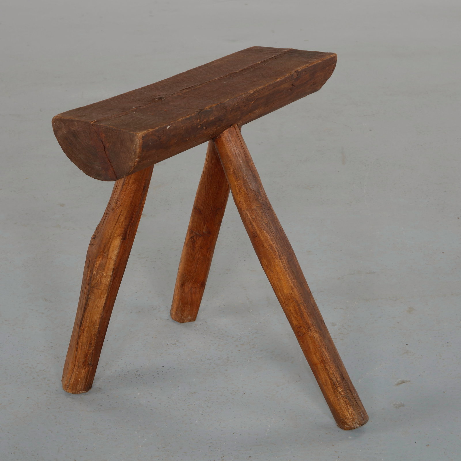Primitive Rectangular Tripod Stool, 1950s - 3