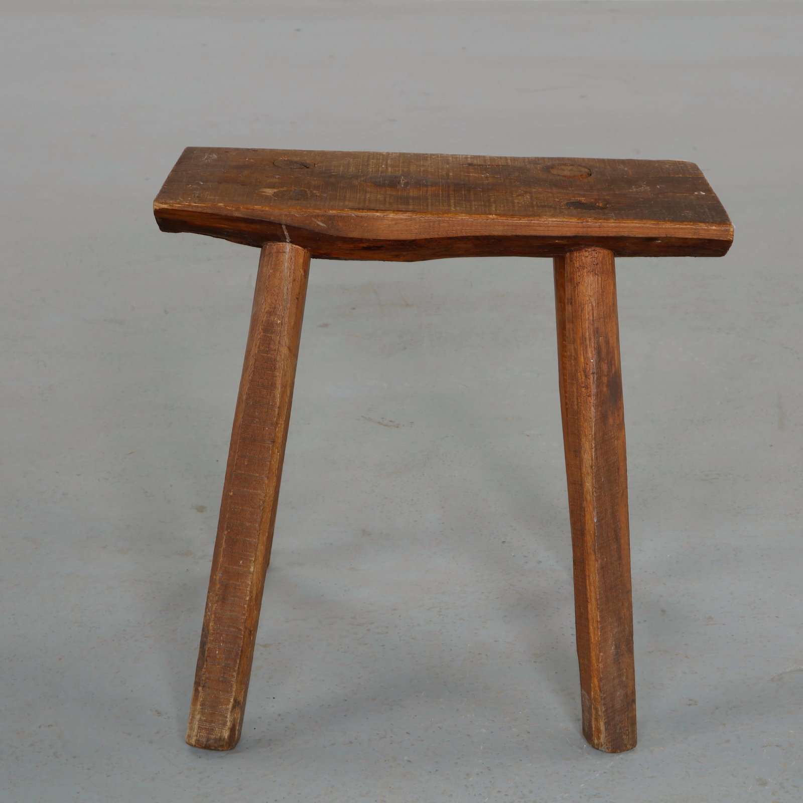 Brutalist Rectangular Solid Wood Stool, 1960s - 2