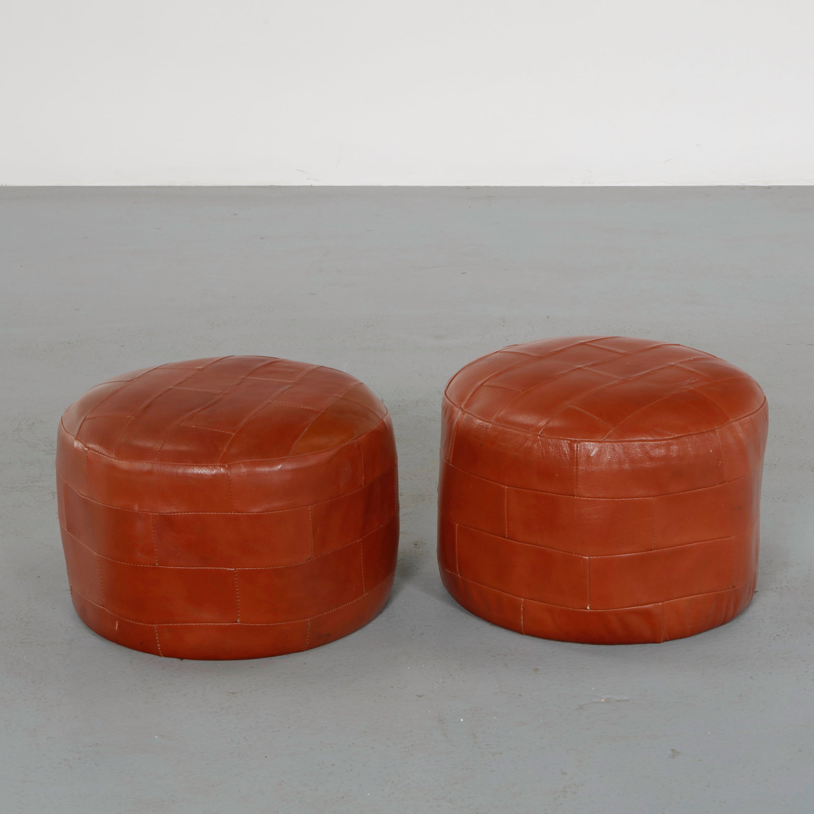 DeÂ Sede, Pair of Leather Ottomans, 1960s (1 of 9)