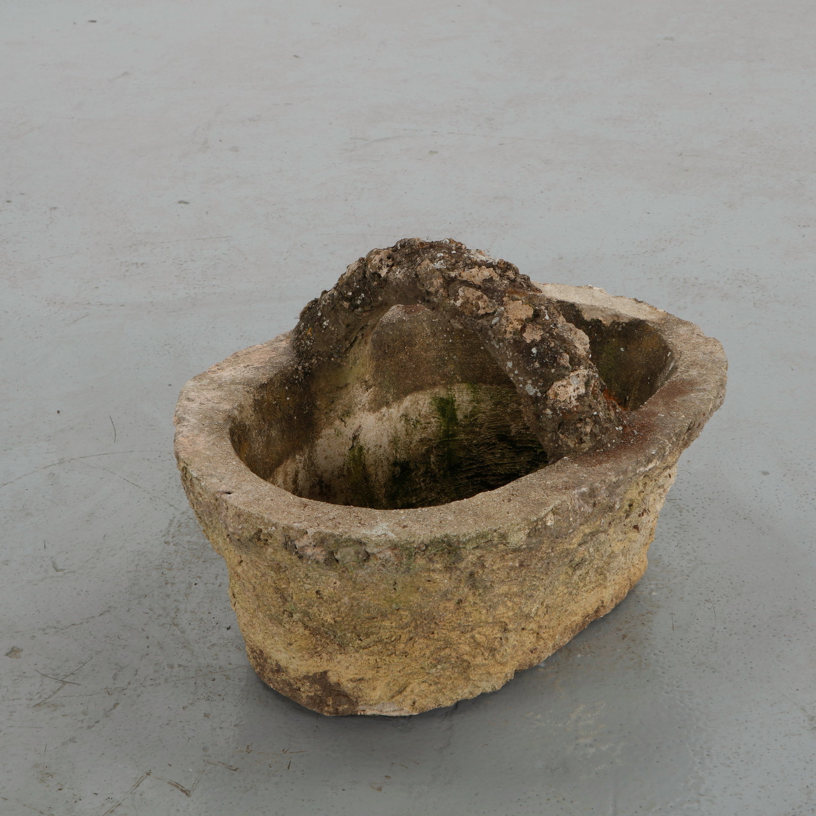 Faux Bois Concrete Basket Planter, 1960s (1 of 13)