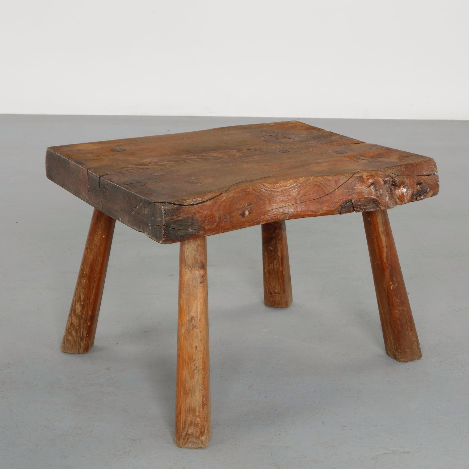 Brutalist Live Edge Solid Wood Coffee Table, 1960s (1 of 15)