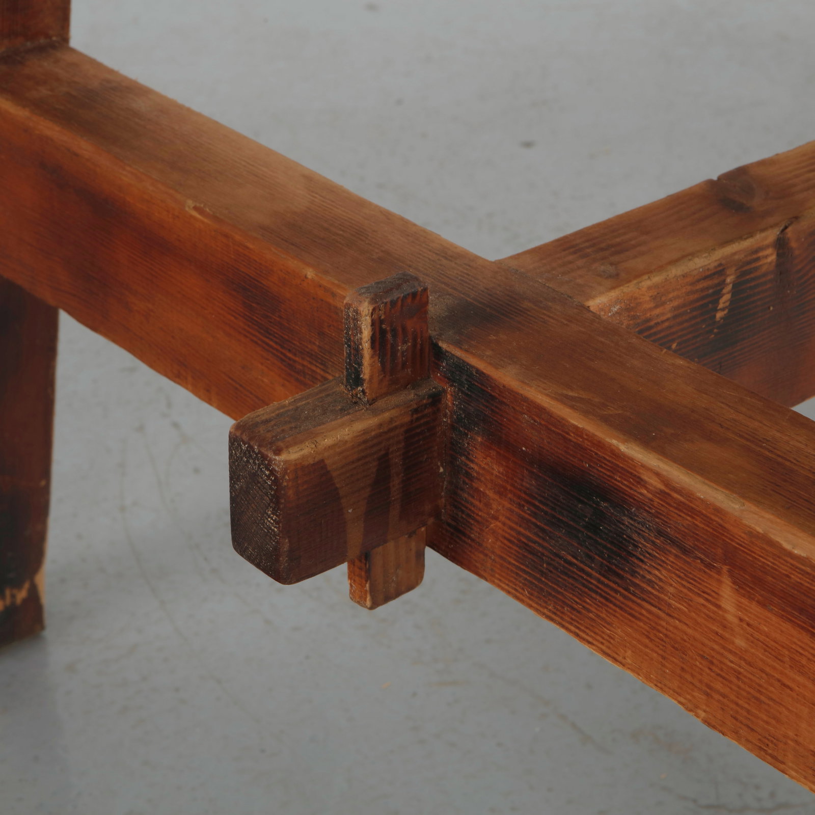 Solid Brutalist Wood Table, 1950s - 11