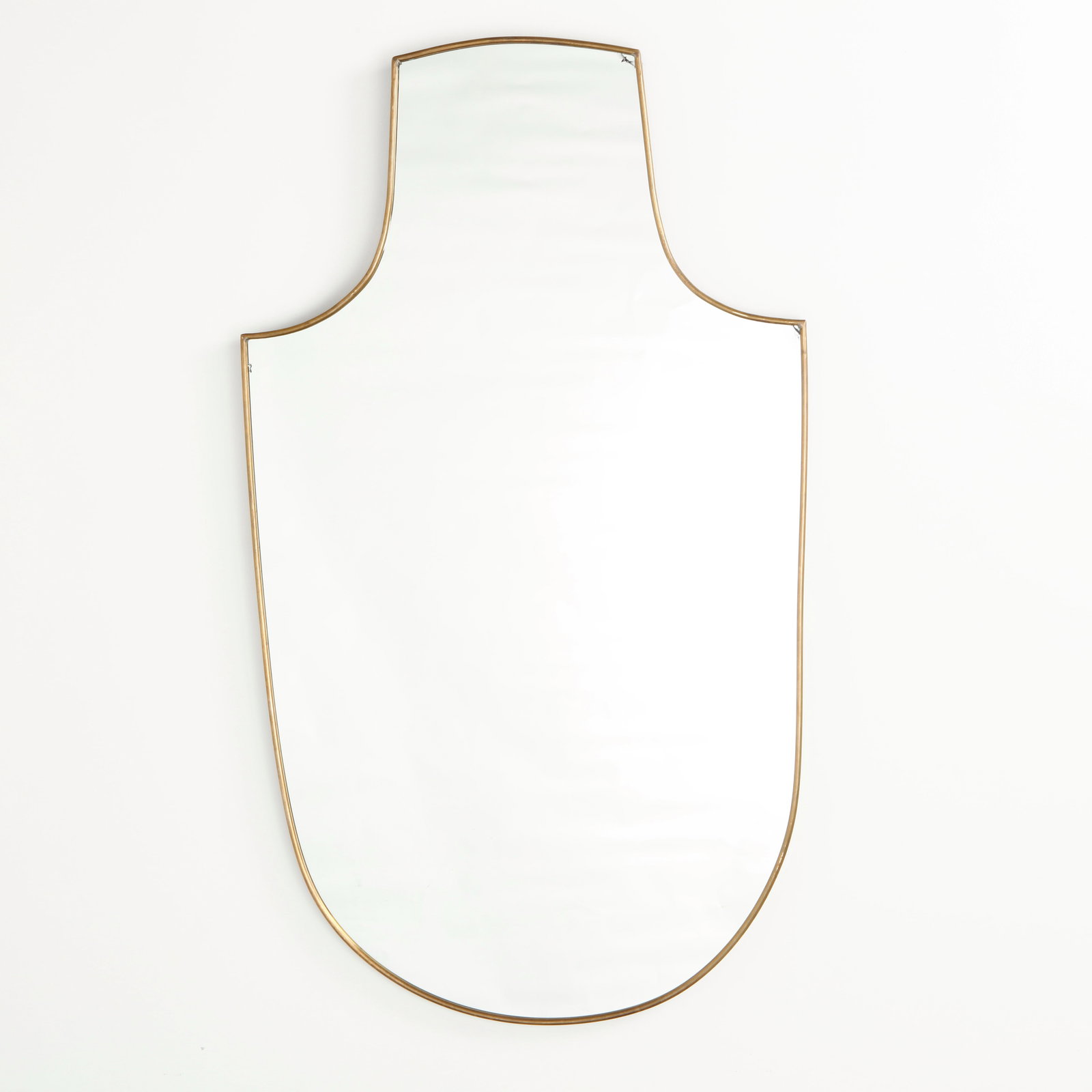 Italian Brass Shield Form Mirror, 1960s (1 of 9)