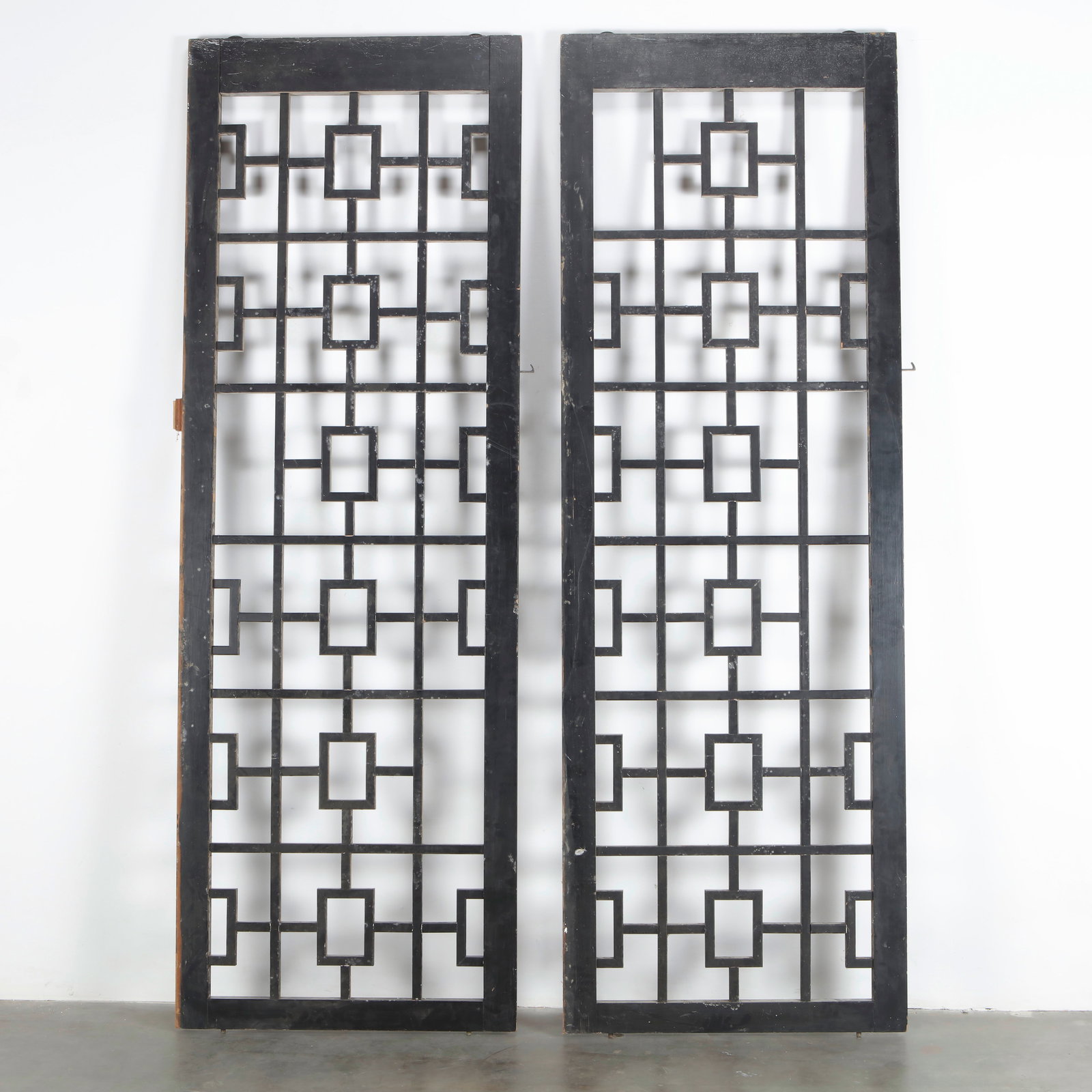 Pair of Monumental Geometric Wood Room Dividers, 1950s (1 of 11)