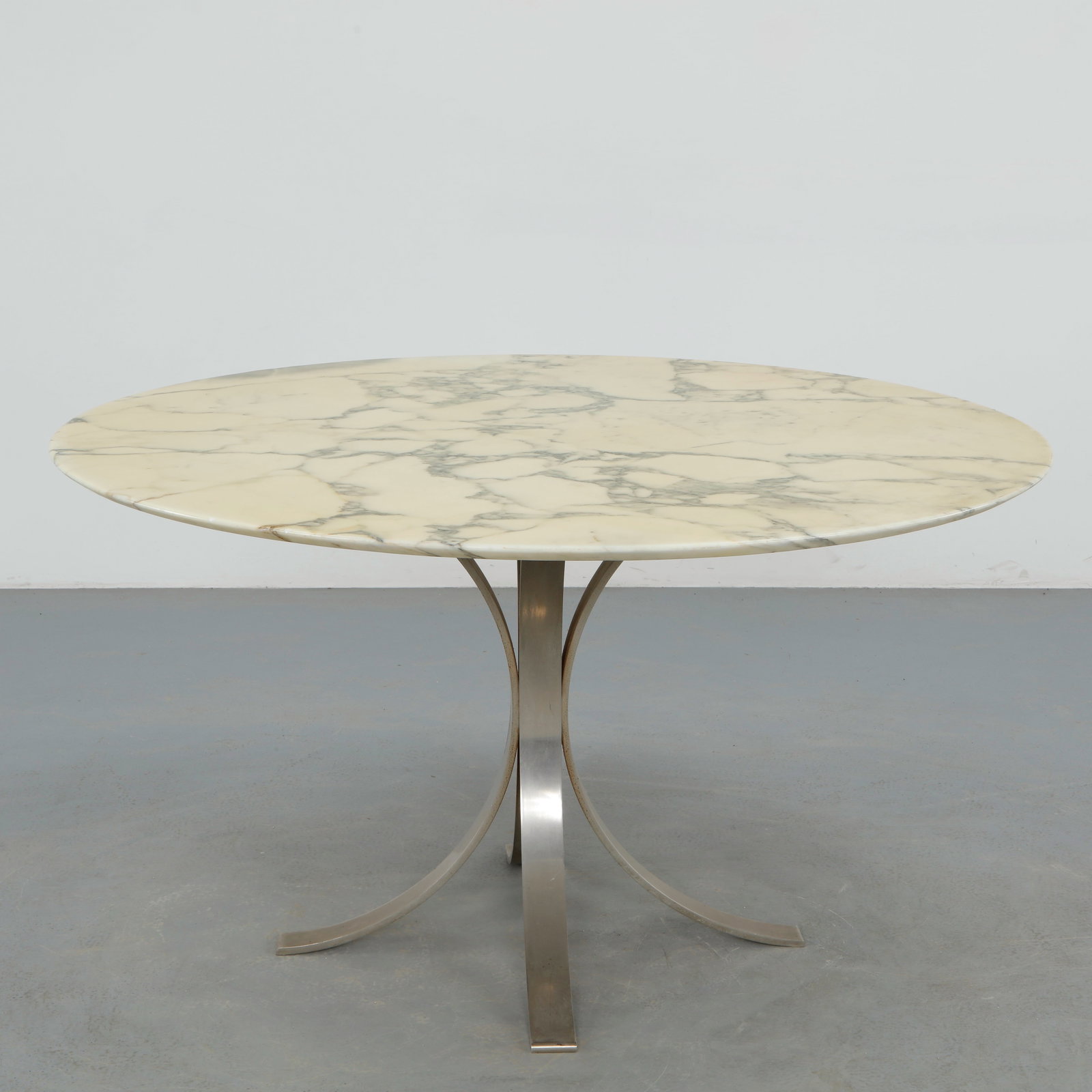 Osvaldo Borsani, T69 Round Marble and Chrome Pedestal Dining Table, 1970s (1 of 15)
