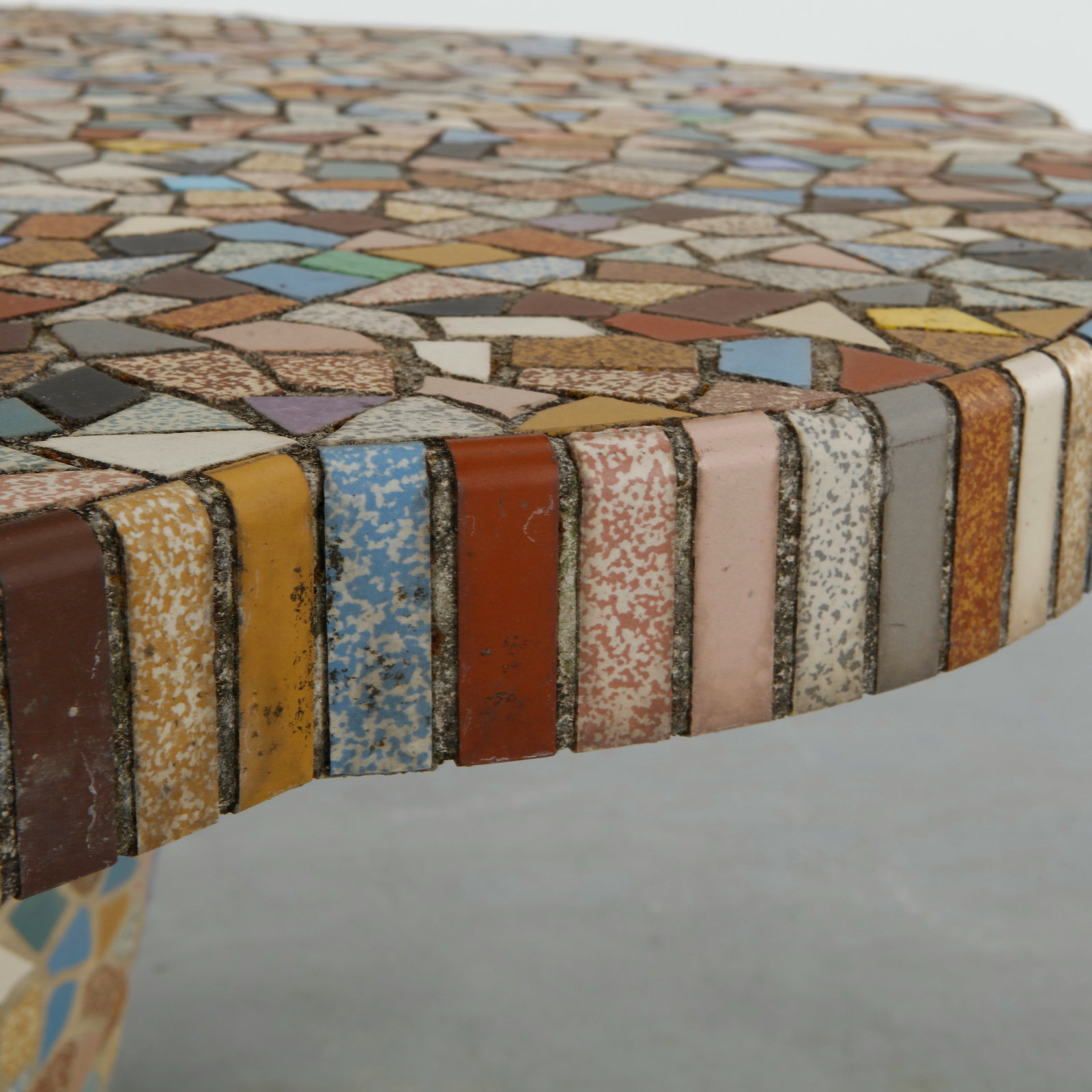 Scalloped Edge Mosaic Tile Dining Table, 1960s - 9