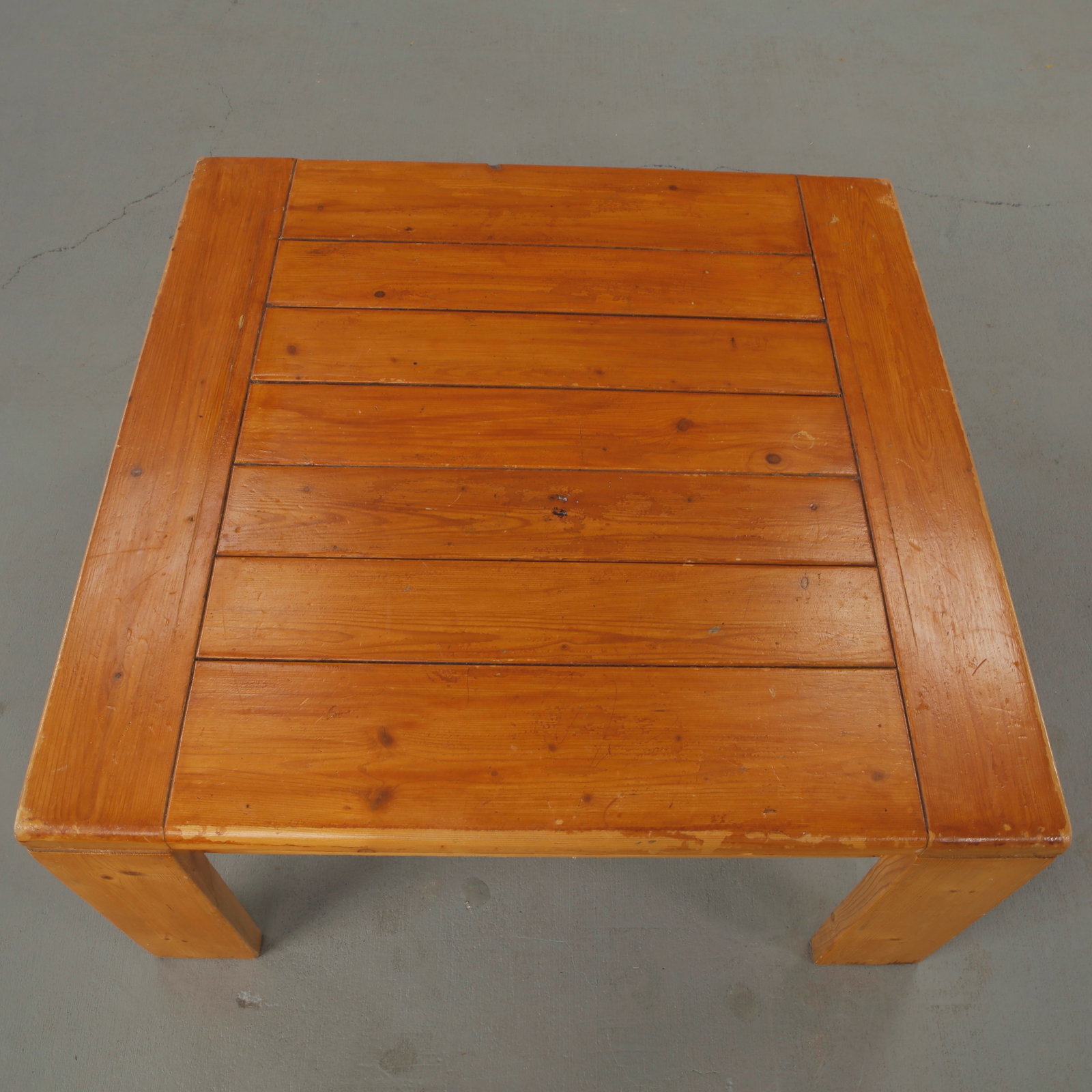 Maison Regain, Square Pine Coffee Table, 1960s - 10