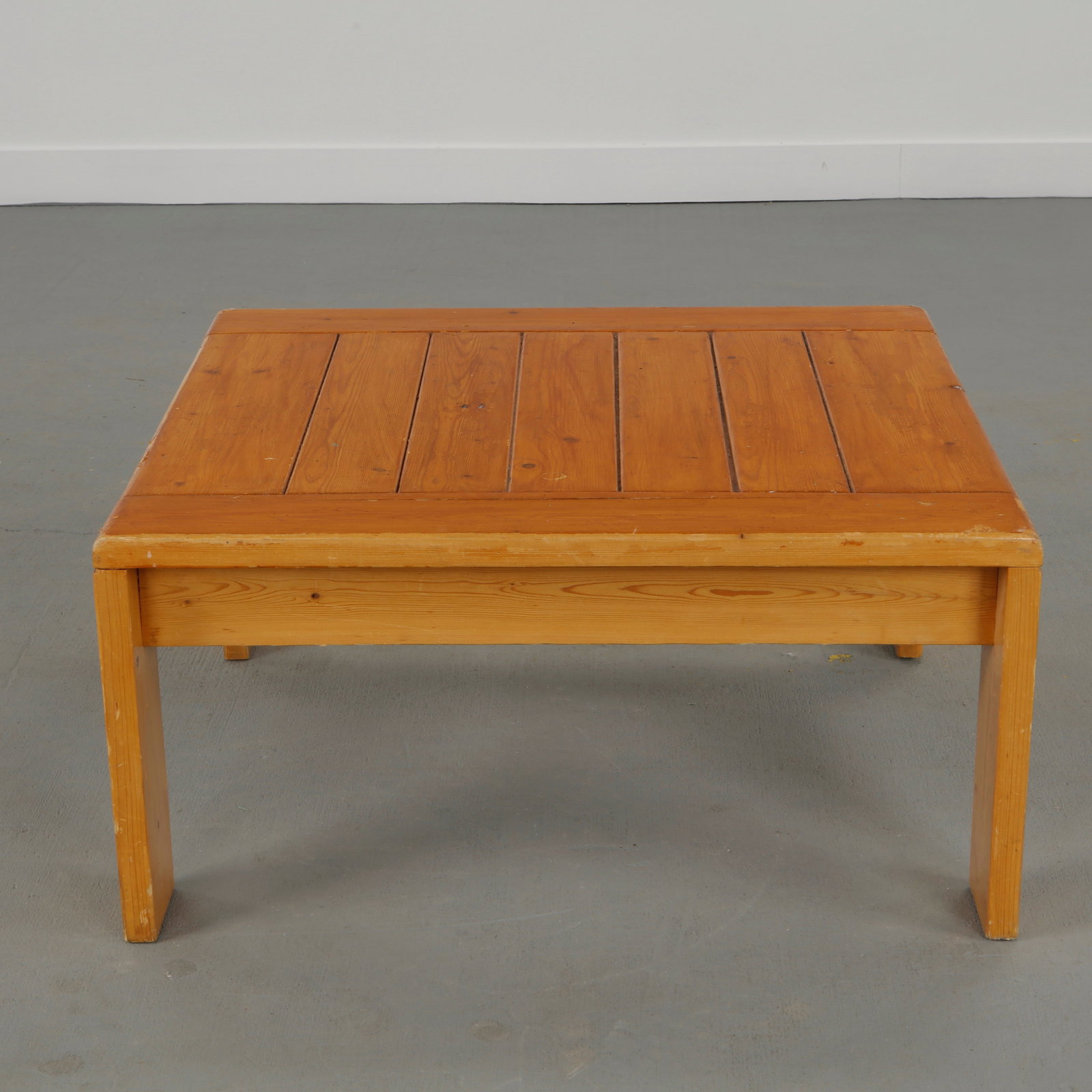 Maison Regain, Square Pine Coffee Table, 1960s - 2