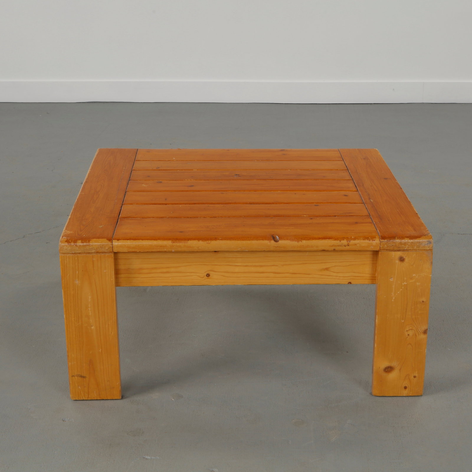 Maison Regain, Square Pine Coffee Table, 1960s - 3
