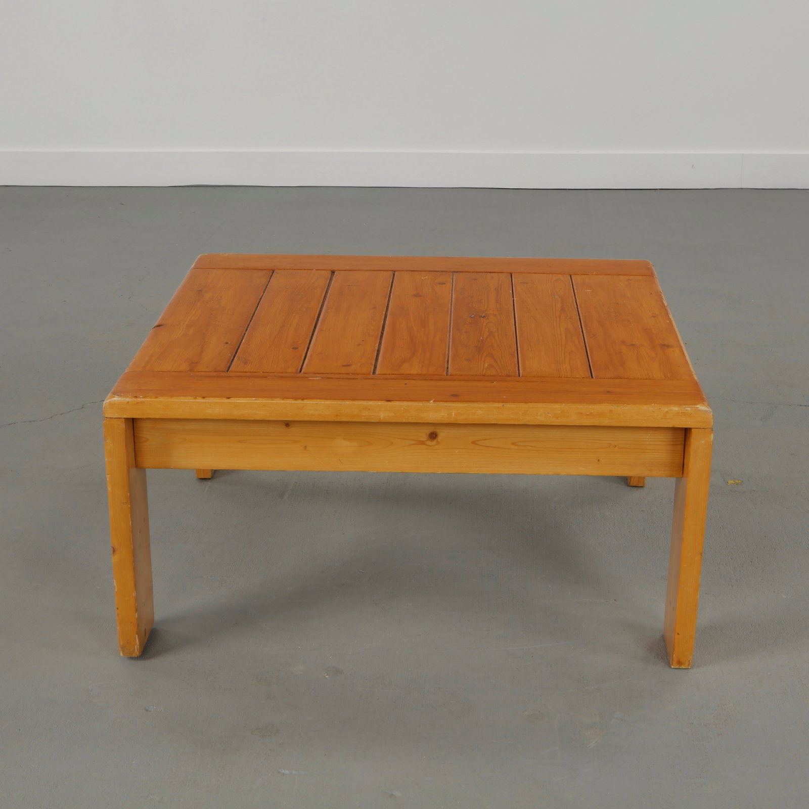 Maison Regain, Square Pine Coffee Table, 1960s - 5
