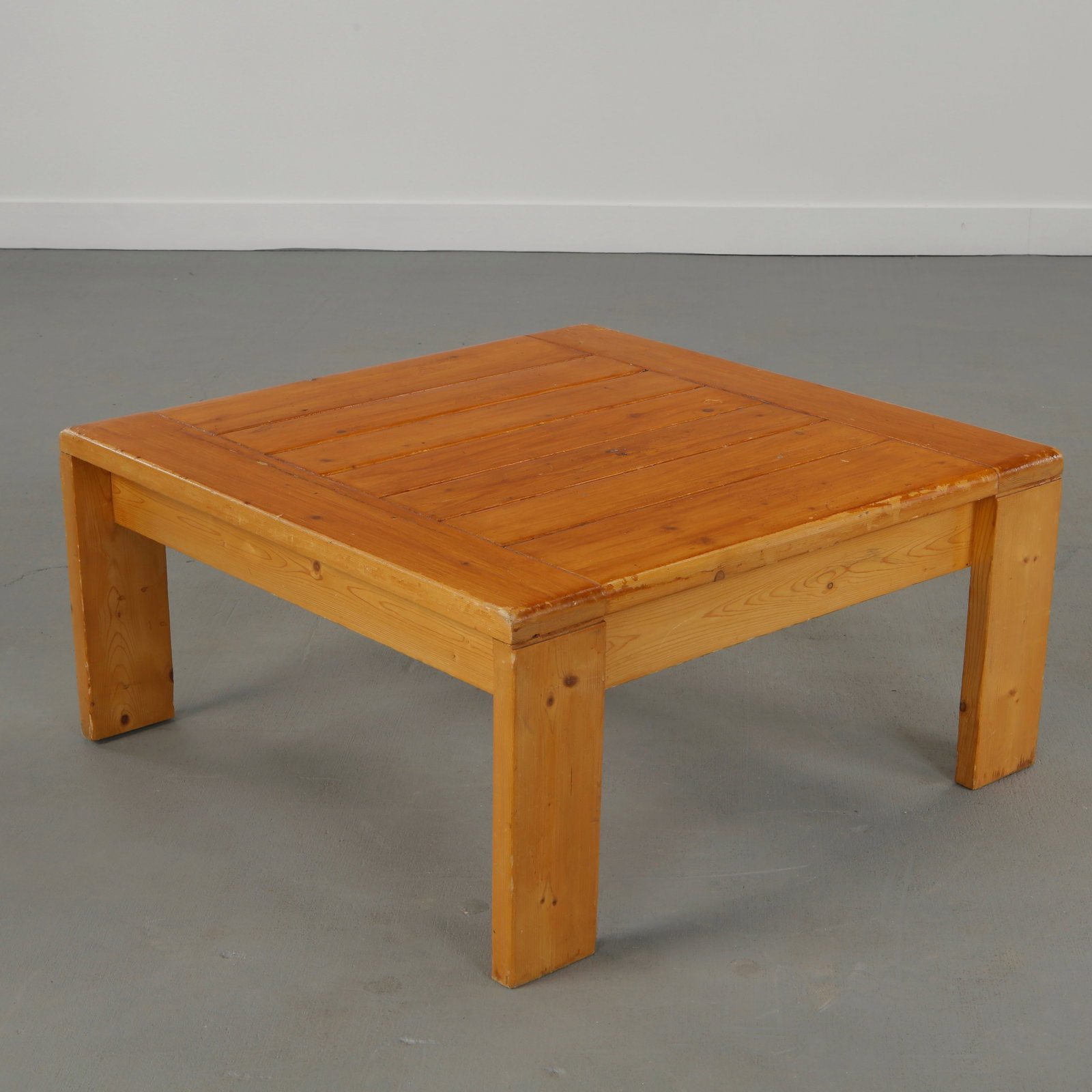 Maison Regain, Square Pine Coffee Table, 1960s - 6