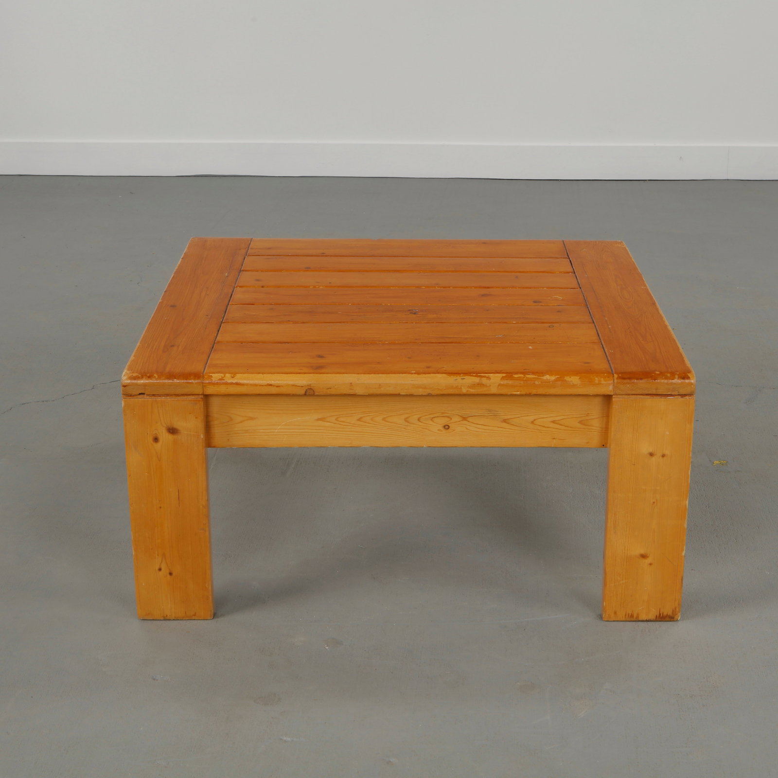 Maison Regain, Square Pine Coffee Table, 1960s - 7