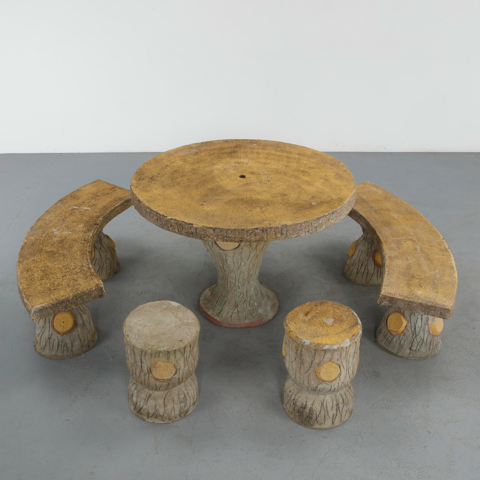 Faux Bois Outdoor Concrete Set, 1960s (1 of 20)