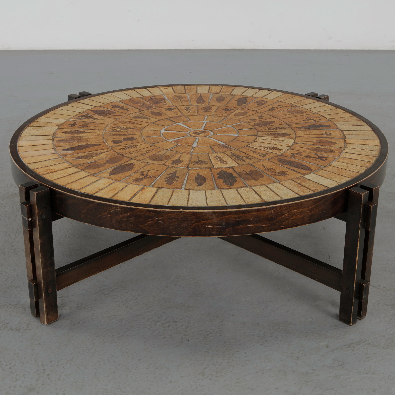 Roger Capron, Ceramic Round Coffee Table, Stamped, 1960s (1 of 15)