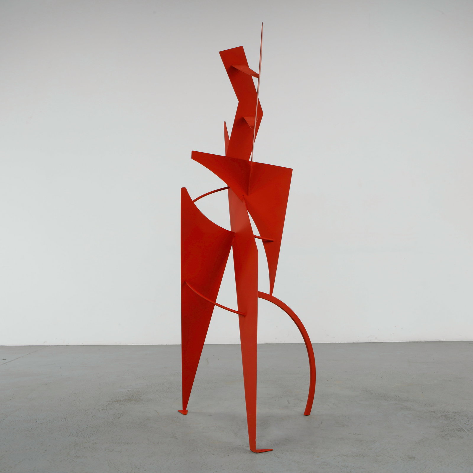 Philippe Makhloof, Abstract Red Metal Sculpture, 1980s (1 of 14)