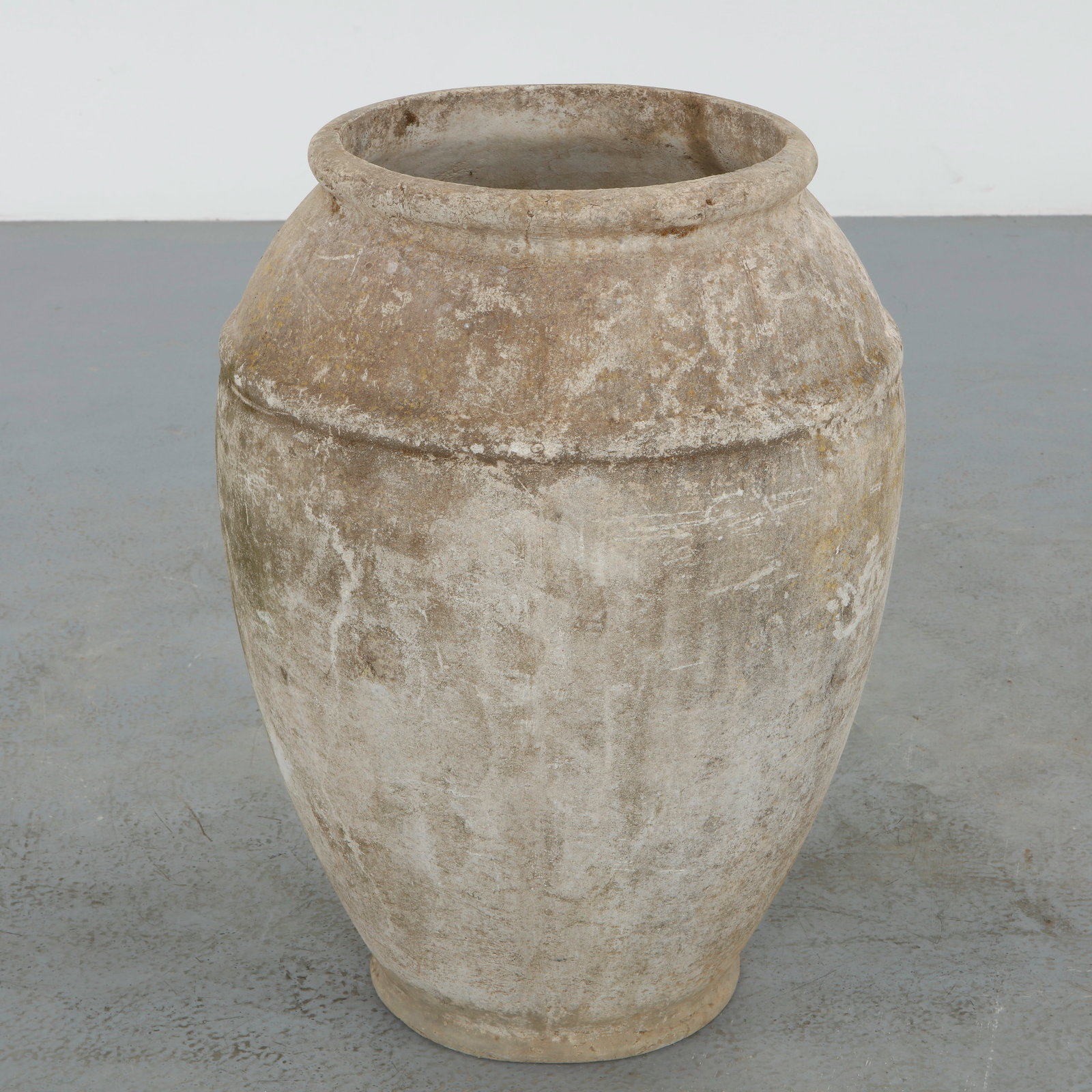 Willy Guhl, Monumental Urn Planter, 1960s: A rare 1960s concrete urn planter by Willy Guhl, featuring a timeless silhouette and naturally weathered patina. The sculptural form exemplifies Guhl mastery of fiber cement and enduring modernist out