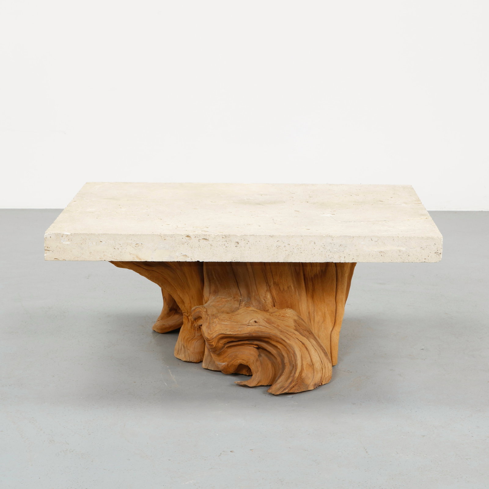 Stone and Root Coffee Table, 1970s - 2