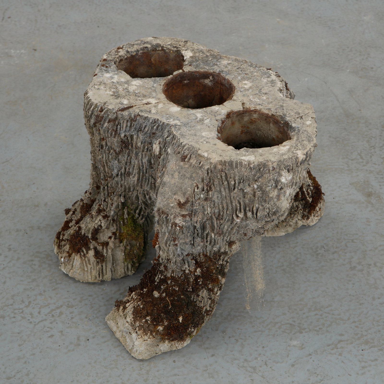 Faux Bois Triple Basin Planter, 1960s (1 of 12)