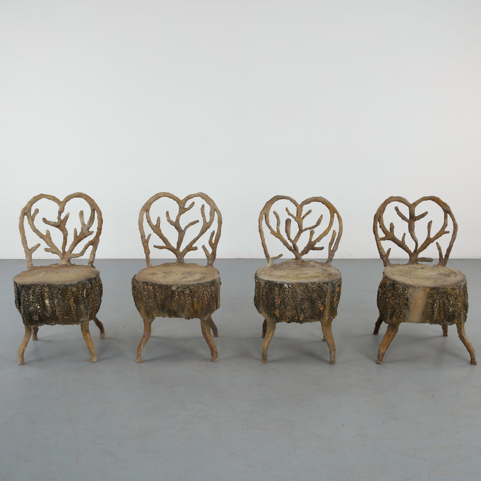 Set of Four Faux Bois Concrete Chairs (1 of 20)